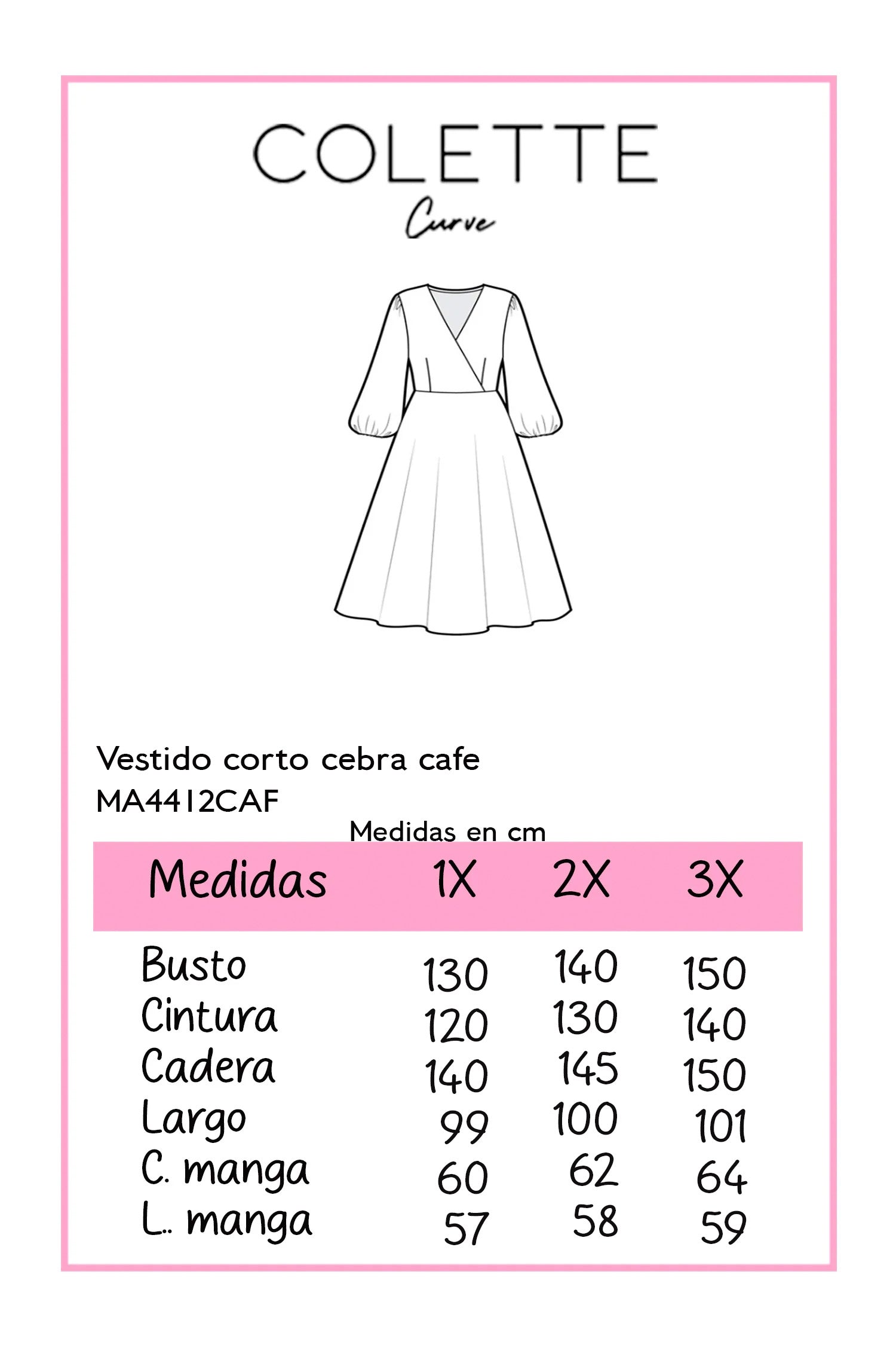 Vestido corto cebra cafe