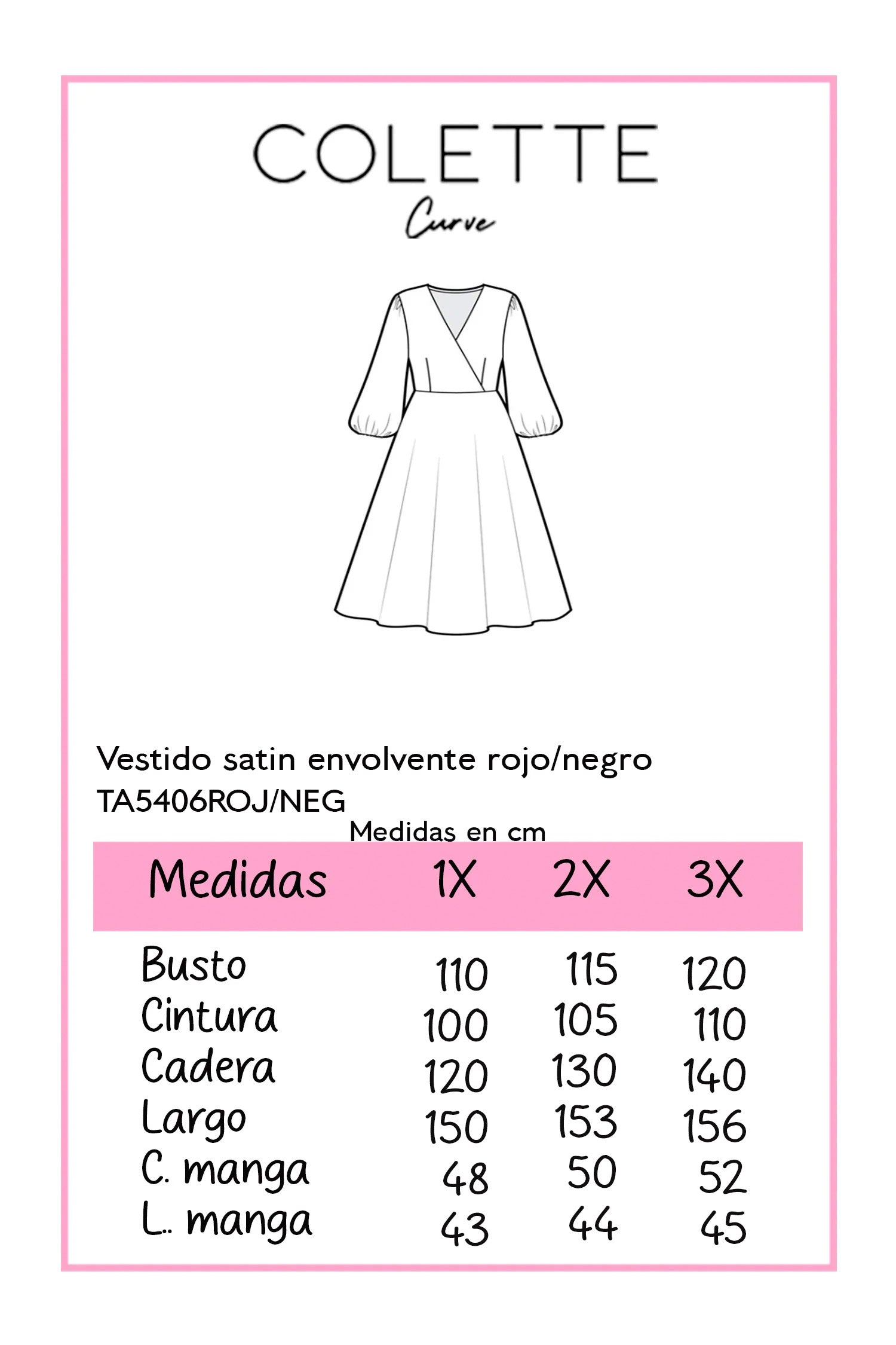 Vestido satin envolvente rojo