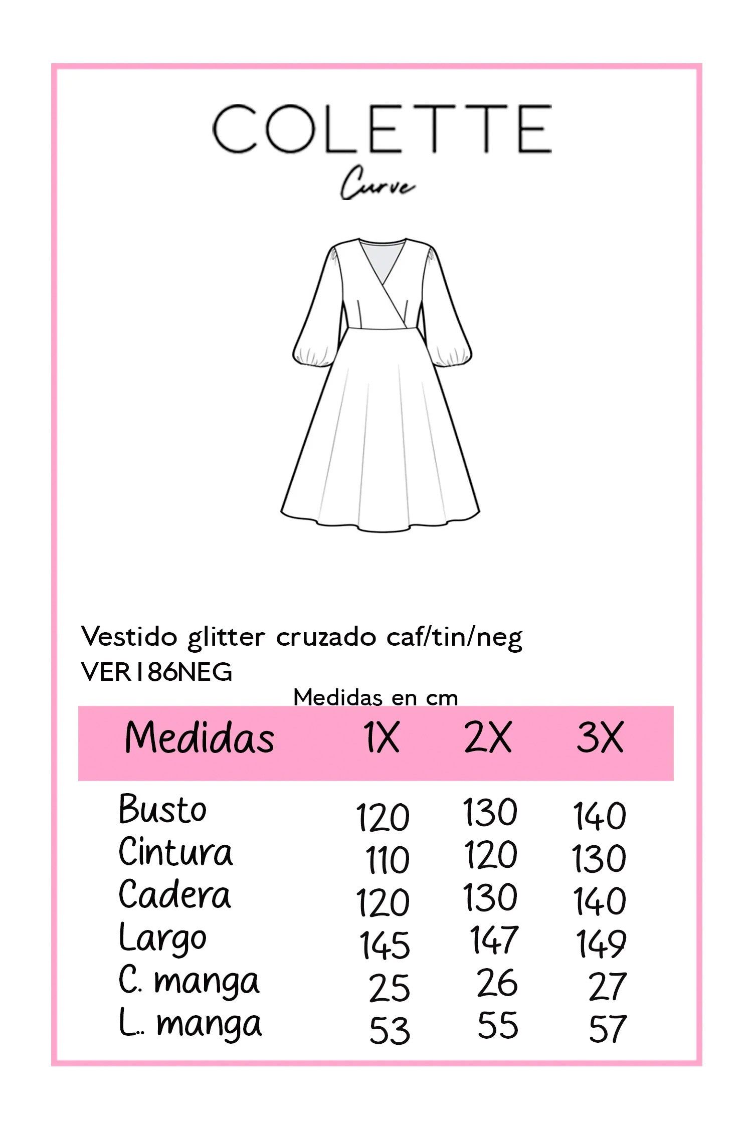 Vestido glitter cruzado negro