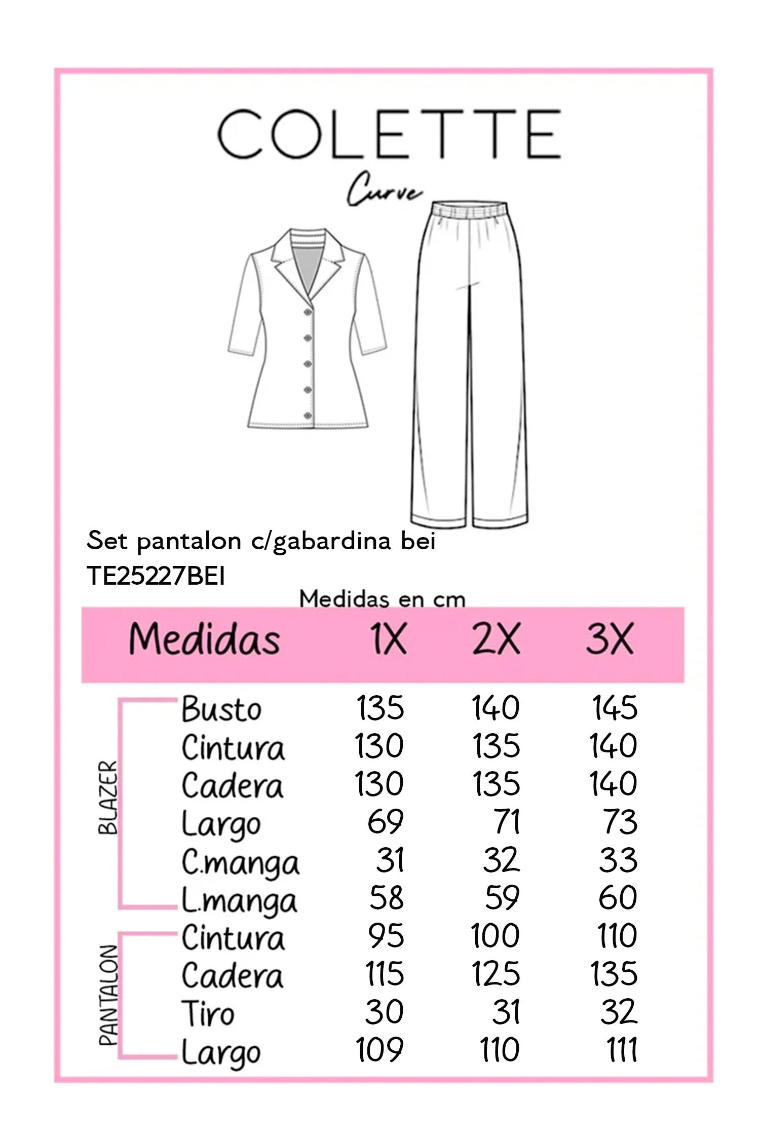 Set pantalon con gabardina beige