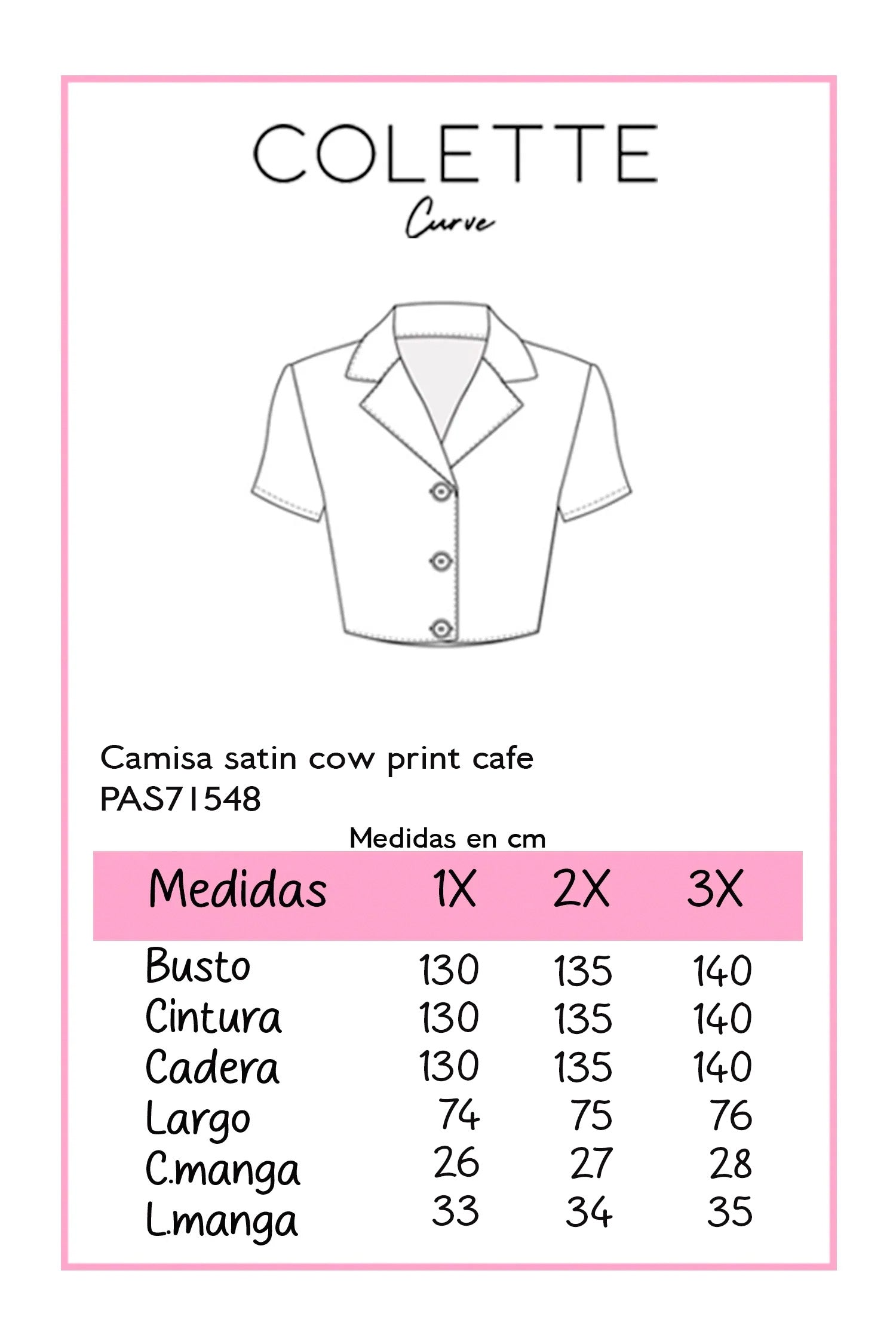 Camisa satin cow print cafe