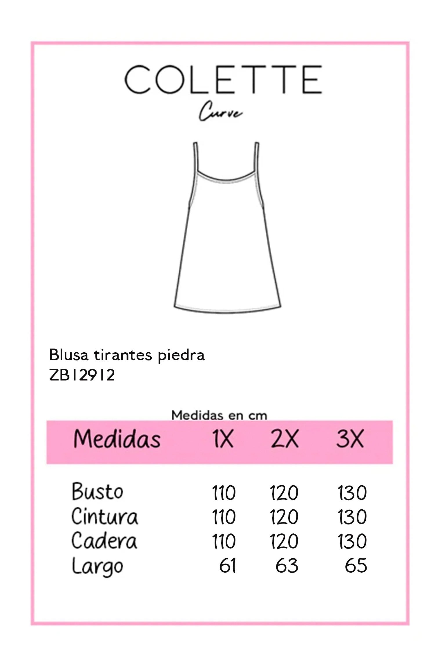Blusa tirantes piedras neg