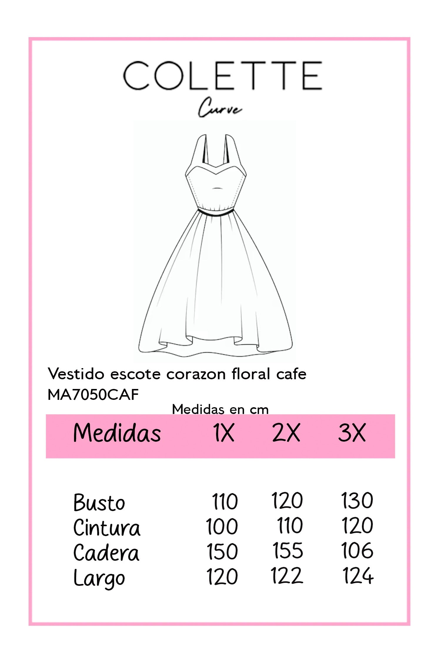 Vestido escote corazon floral