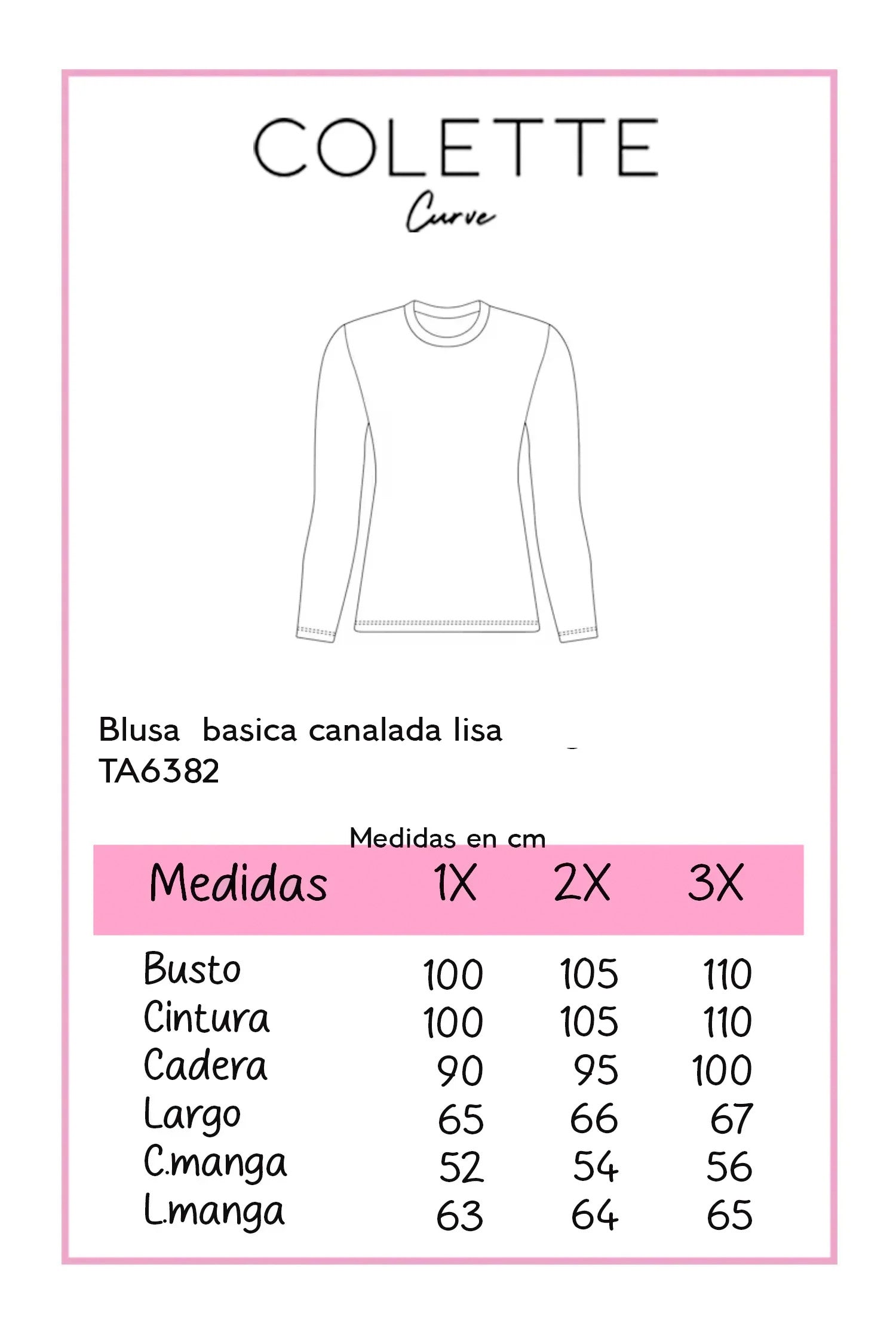 Blusa basica acanalada lisa tinta