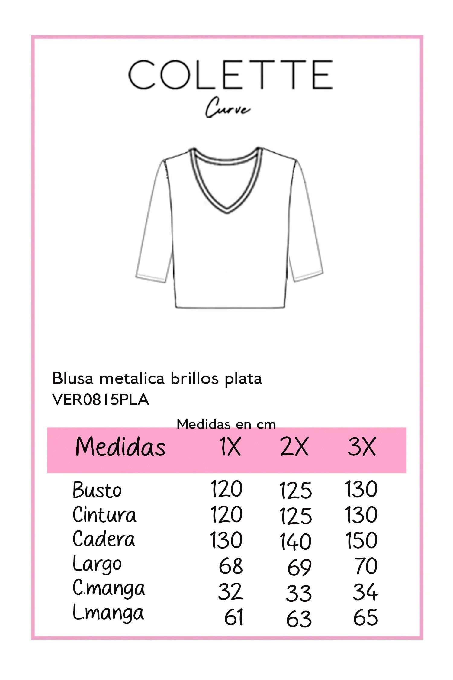 Blusa metalica con brillos plata