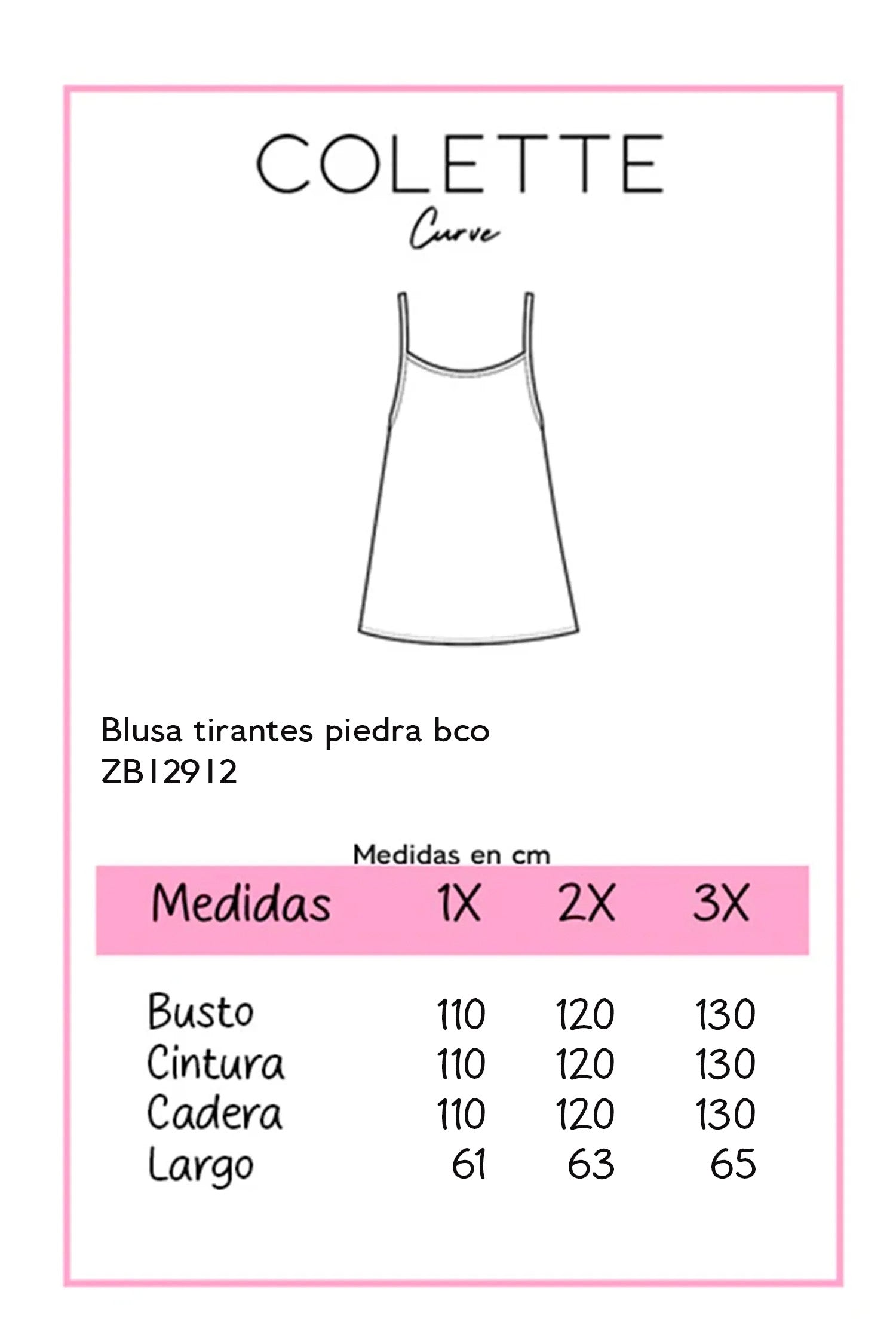 BLUSA TIRANTES PIEDRA BLANCA