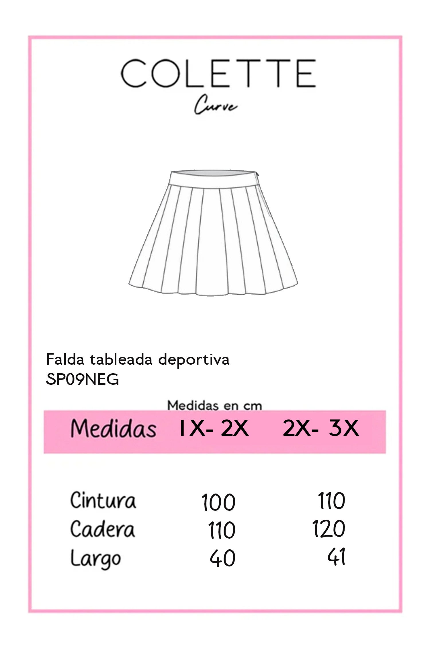 Falda tableada deportiva neg