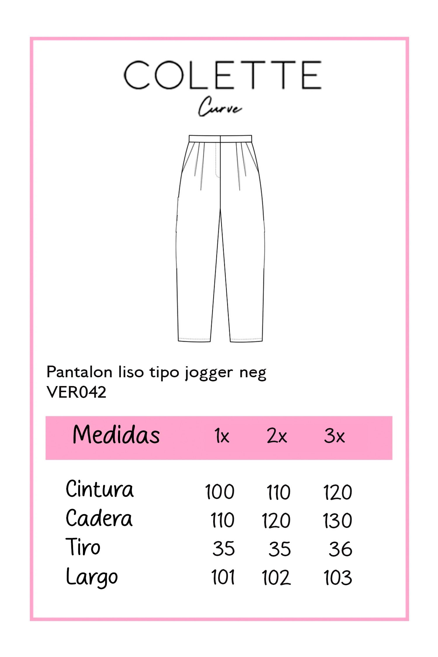 Pantalon liso tipo jogger neg