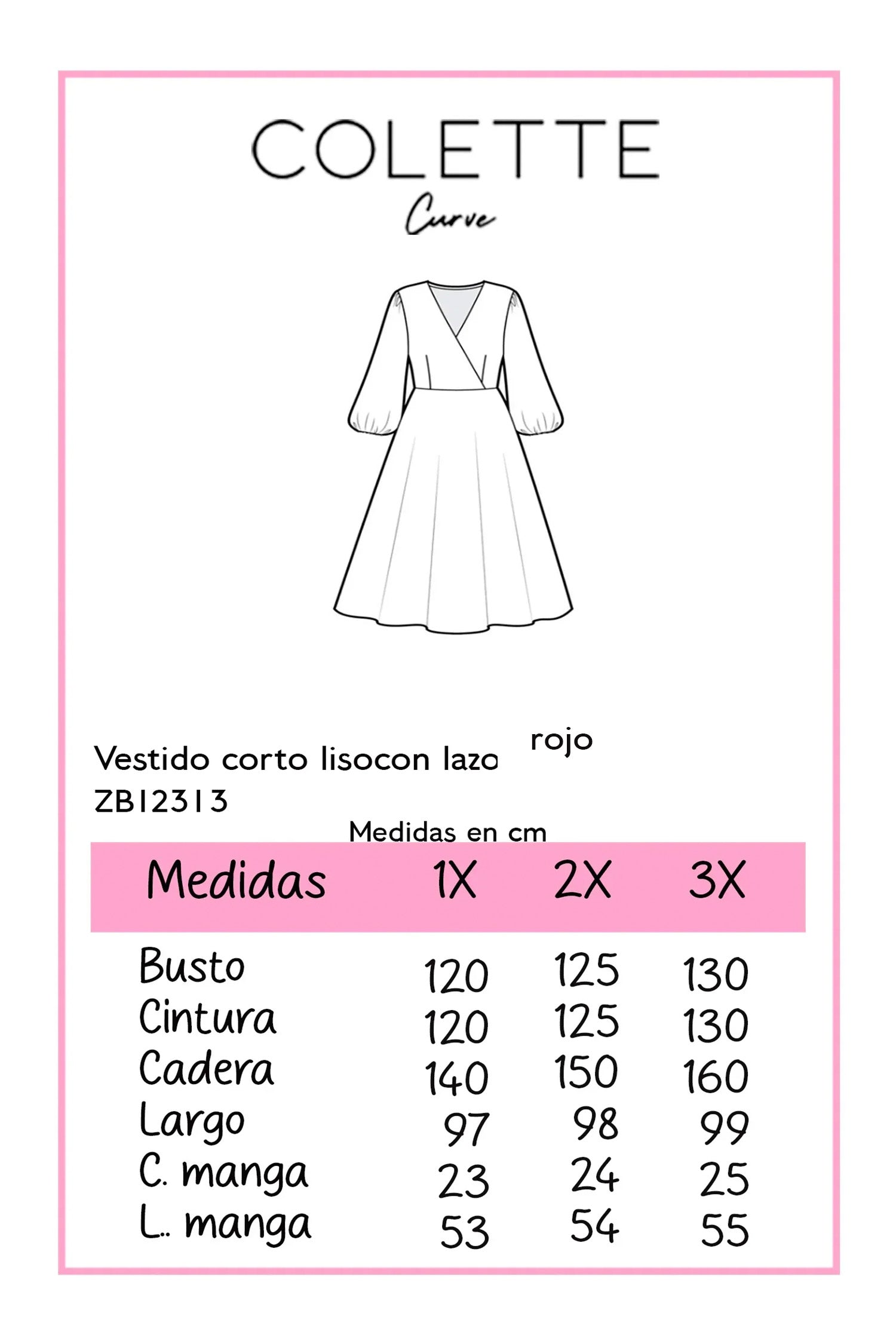 vestido corto cruza gasa rojo