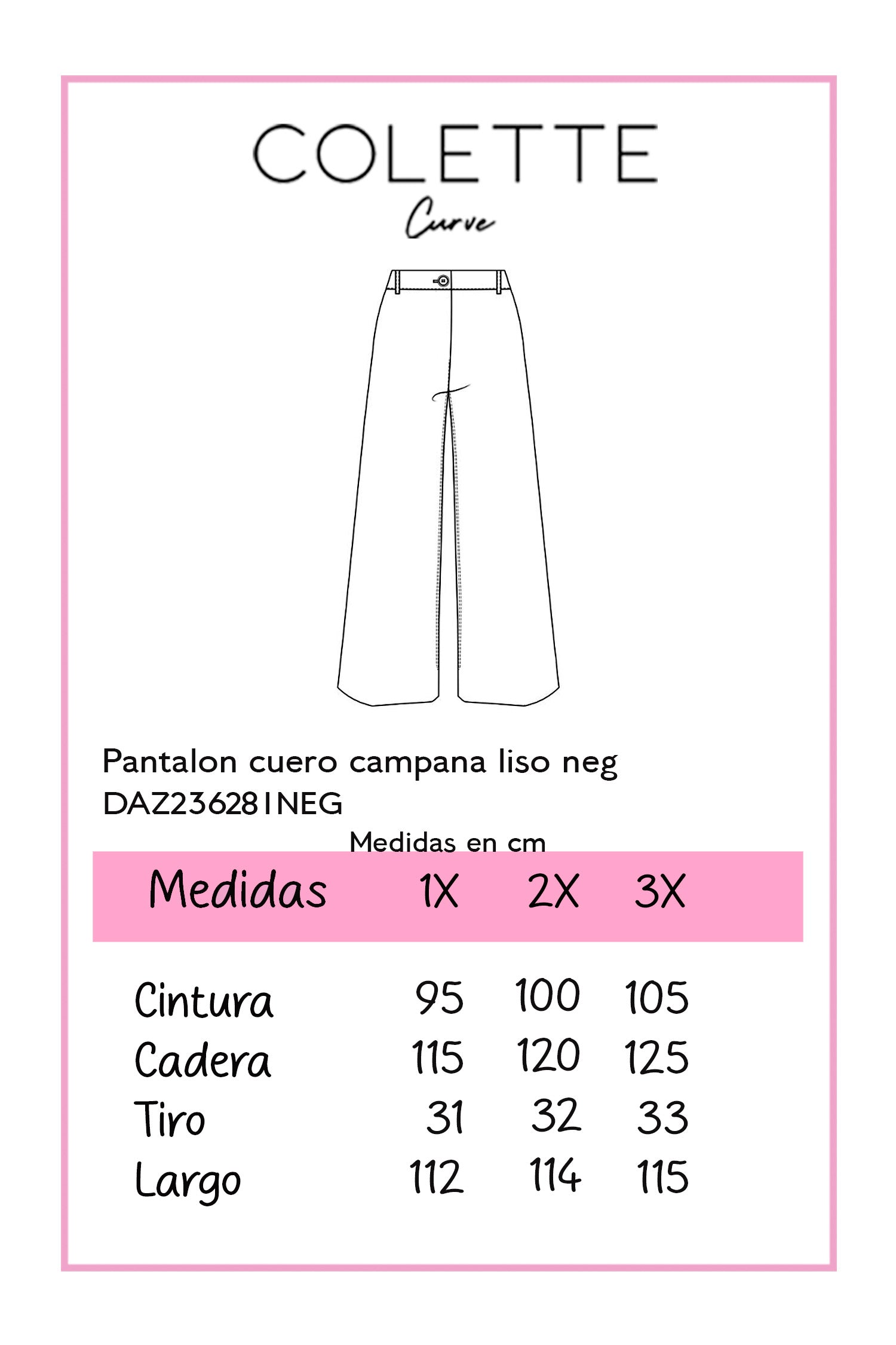 pantalon cuero campana liso neg