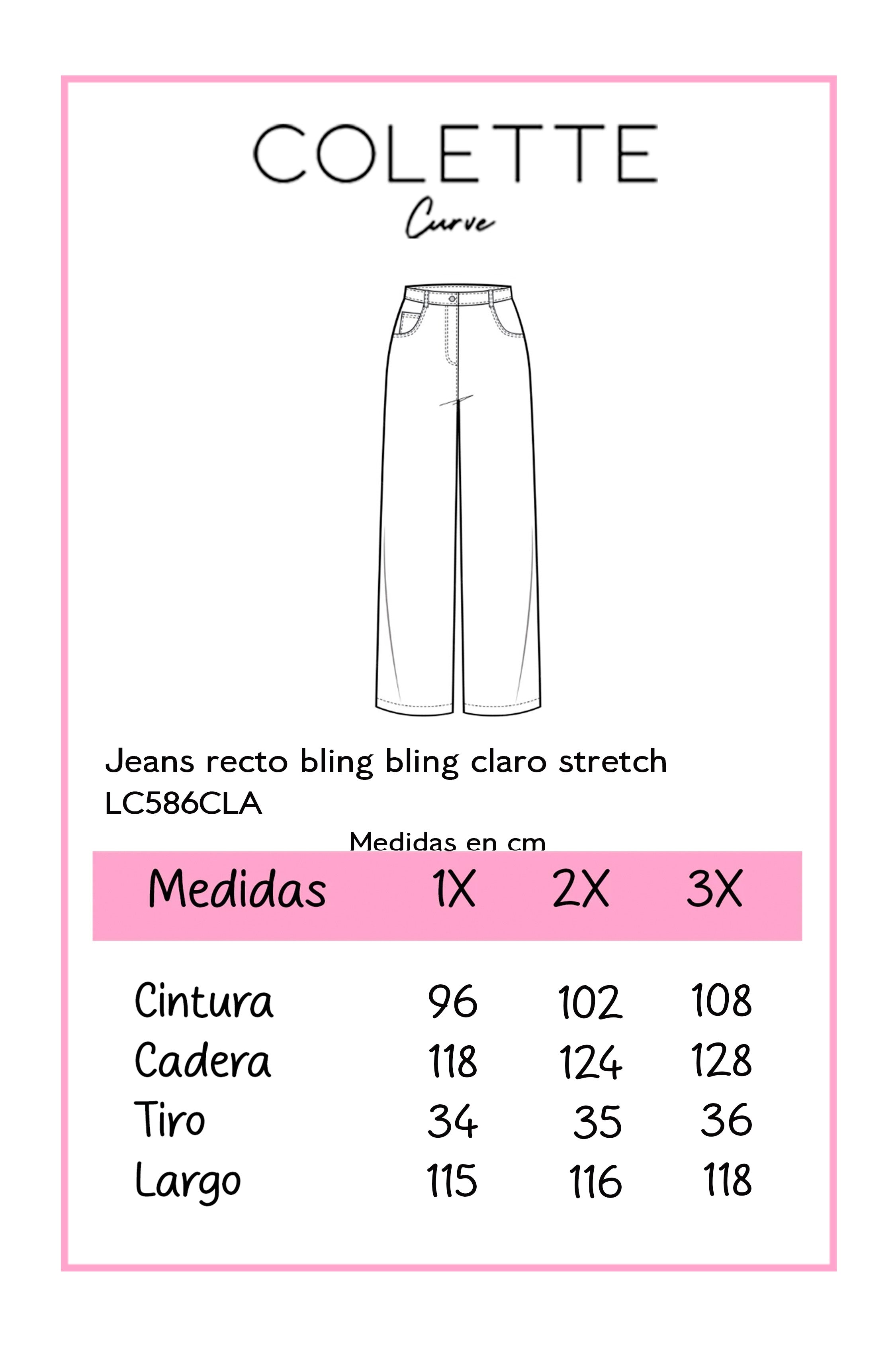 Jeans recto bling bling claro