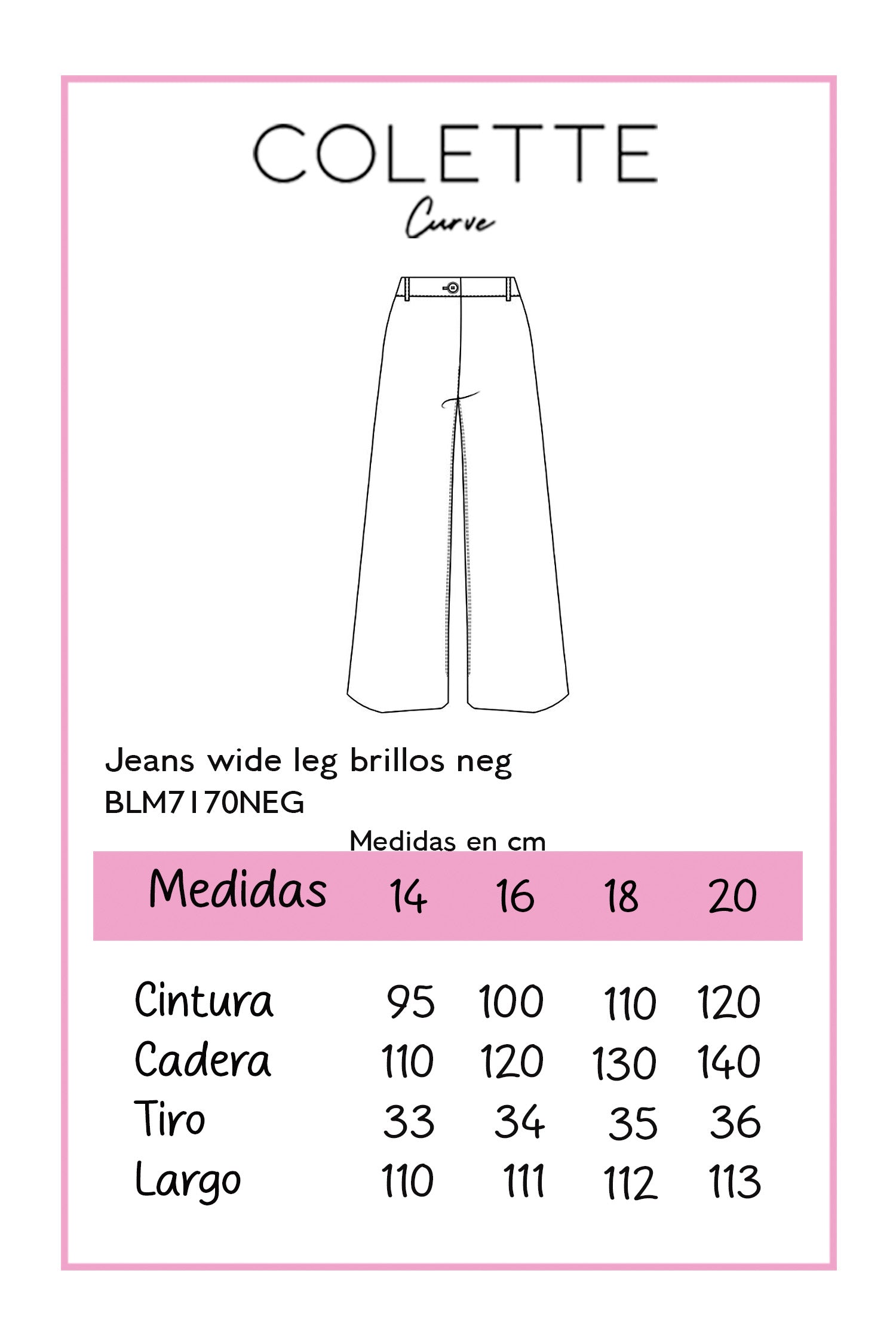 Jeans wide leg brillos negro