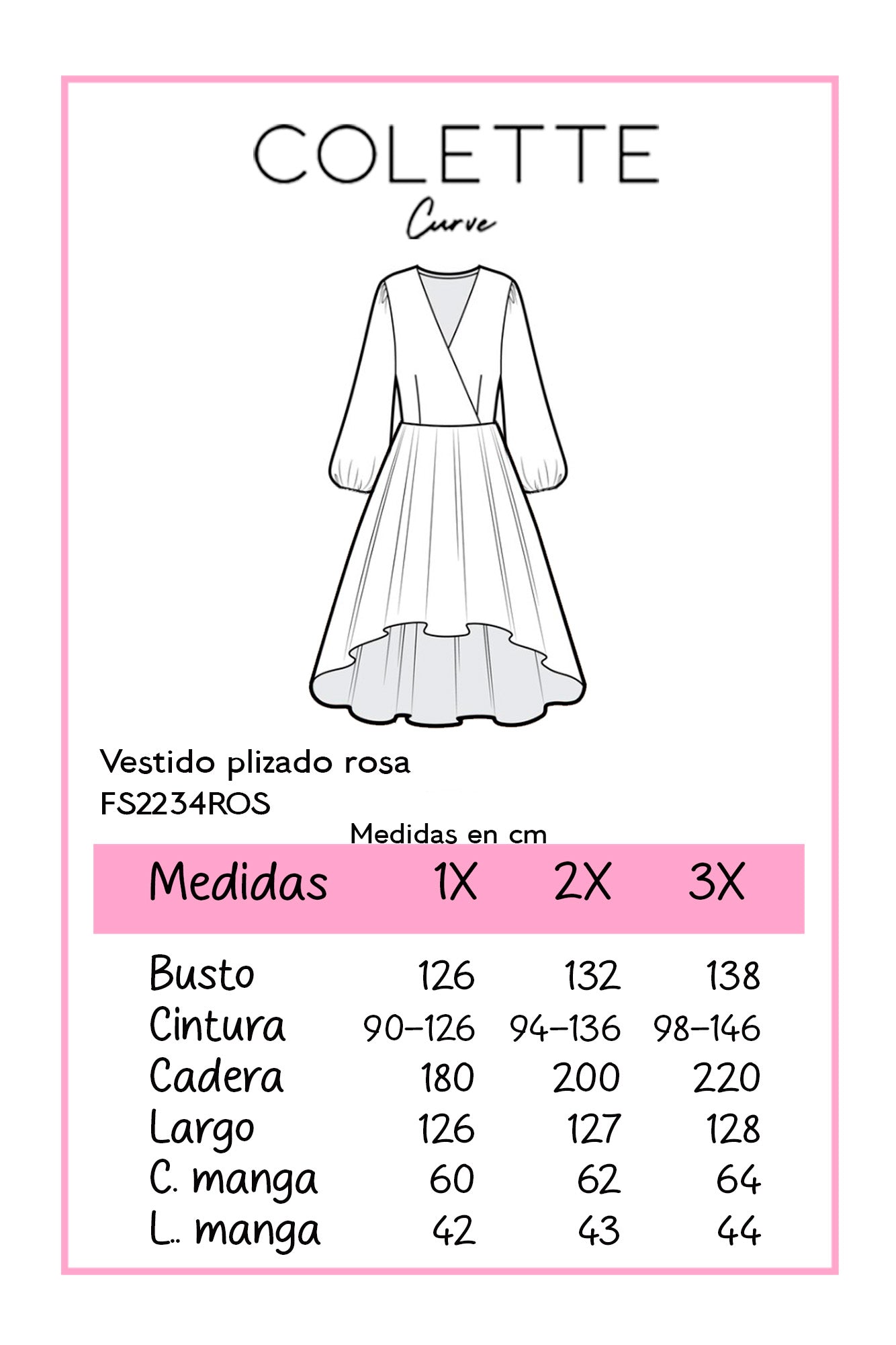 Vestido plizado rosa