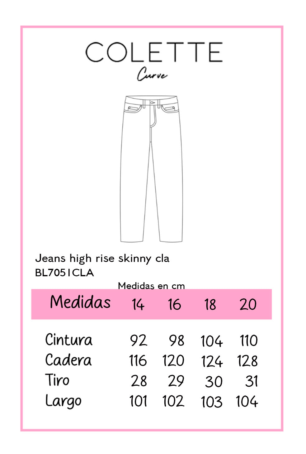 Jans high skinny roto claro