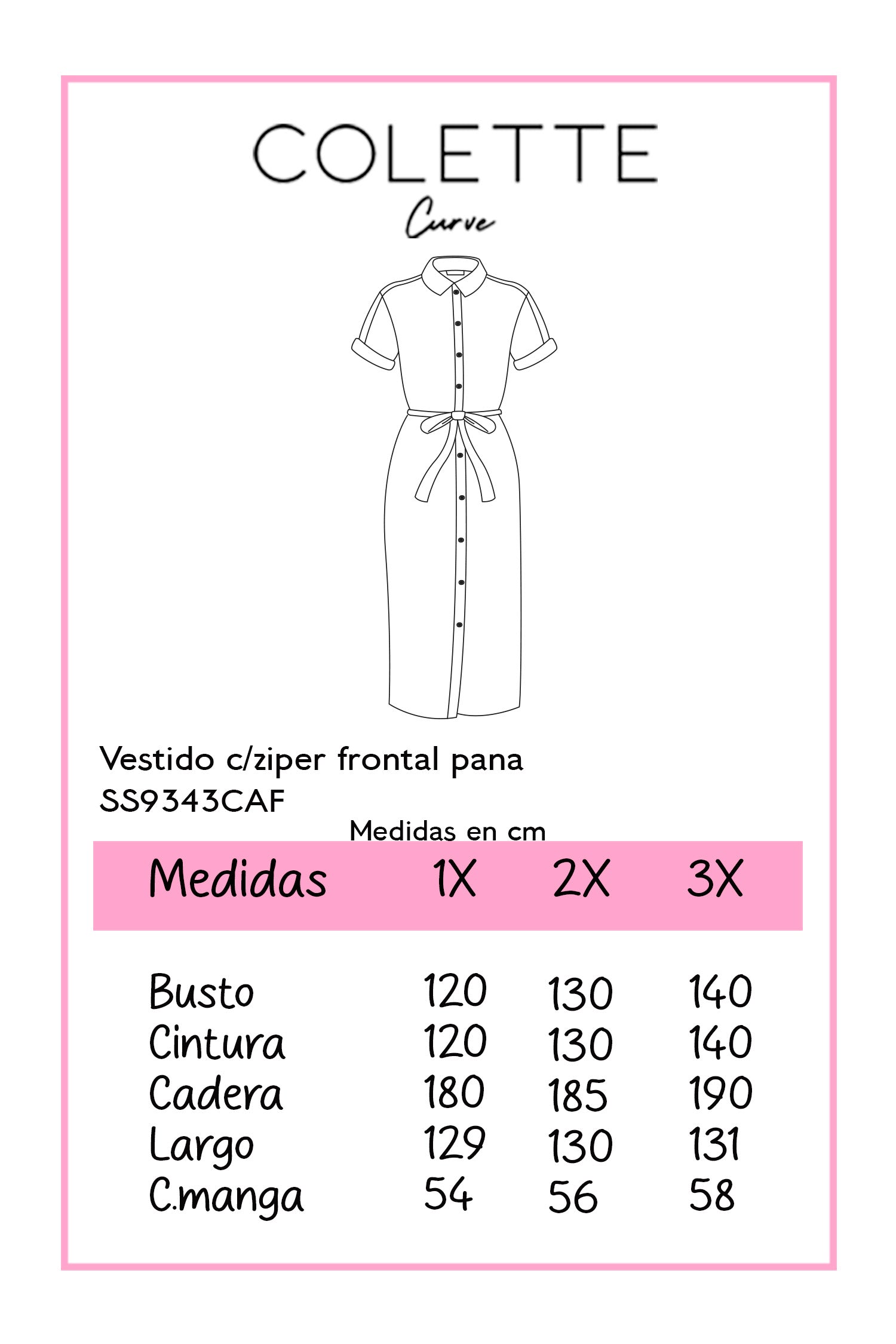 Vestido con ziper frontal pana cafe