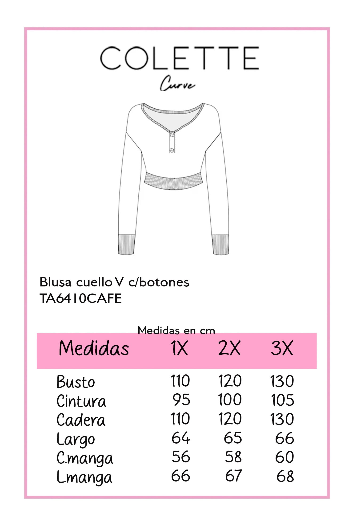 Blusa cuello V c/botones caf