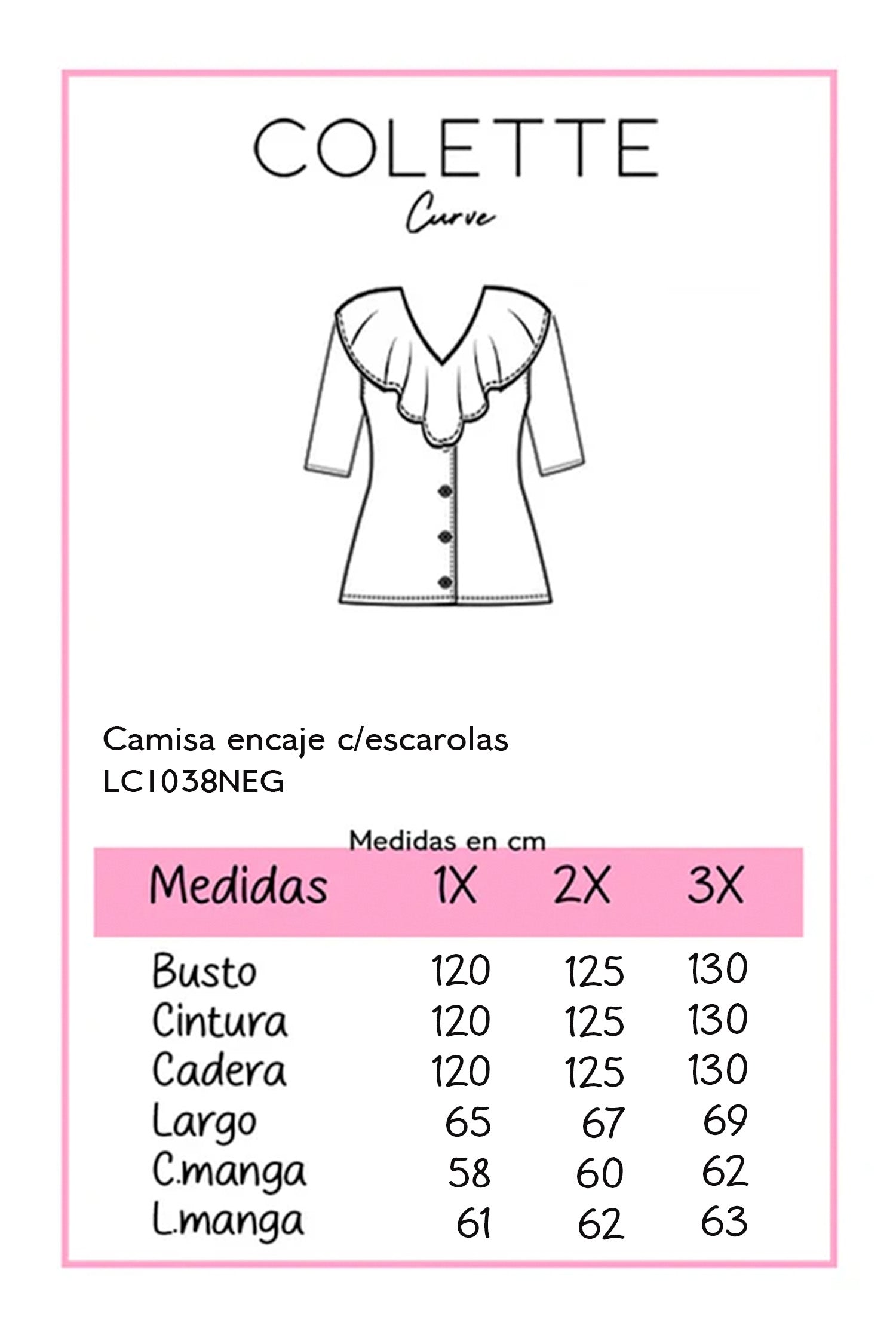 Camisa encaje con escarolas