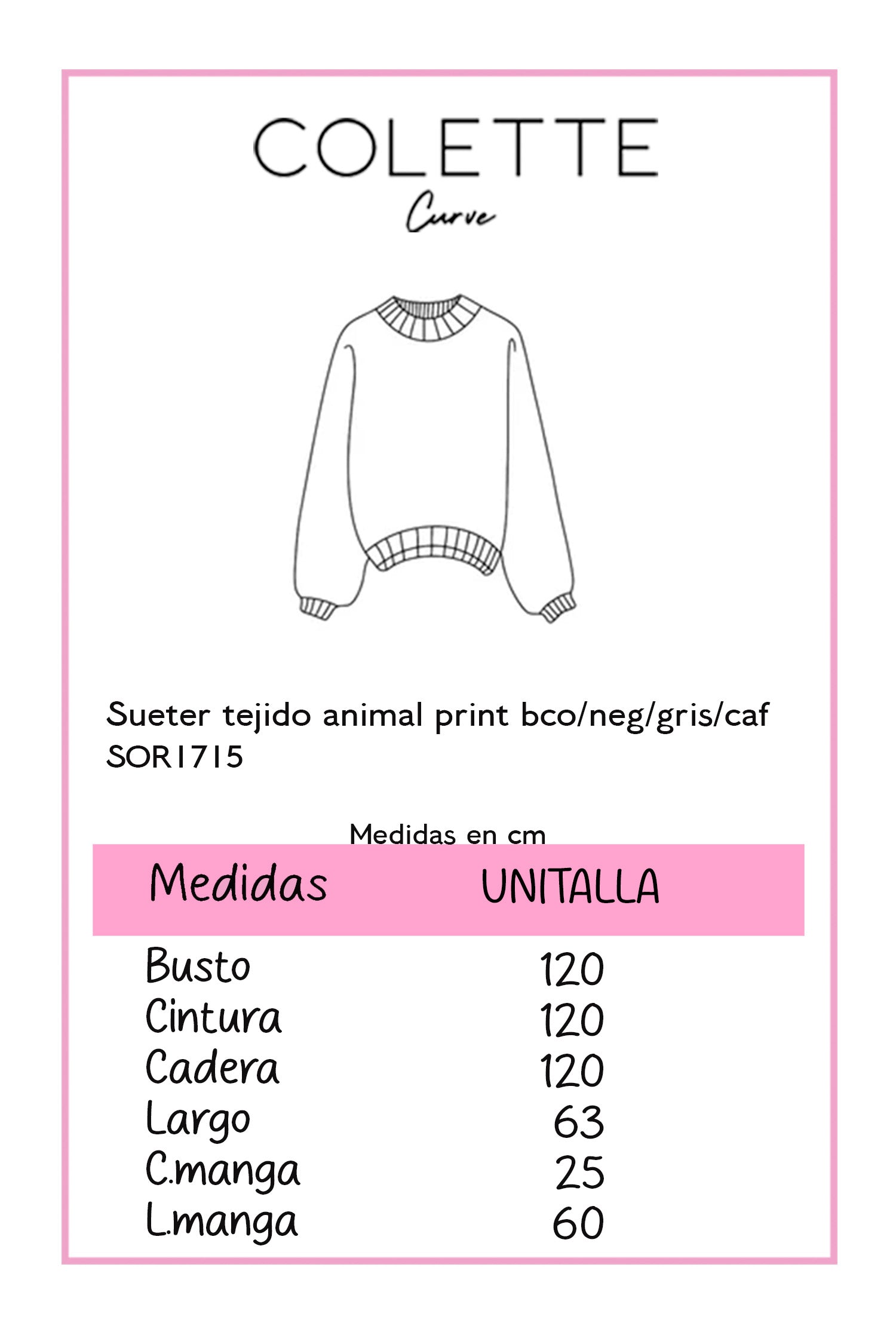 Sueter tejido animal prin