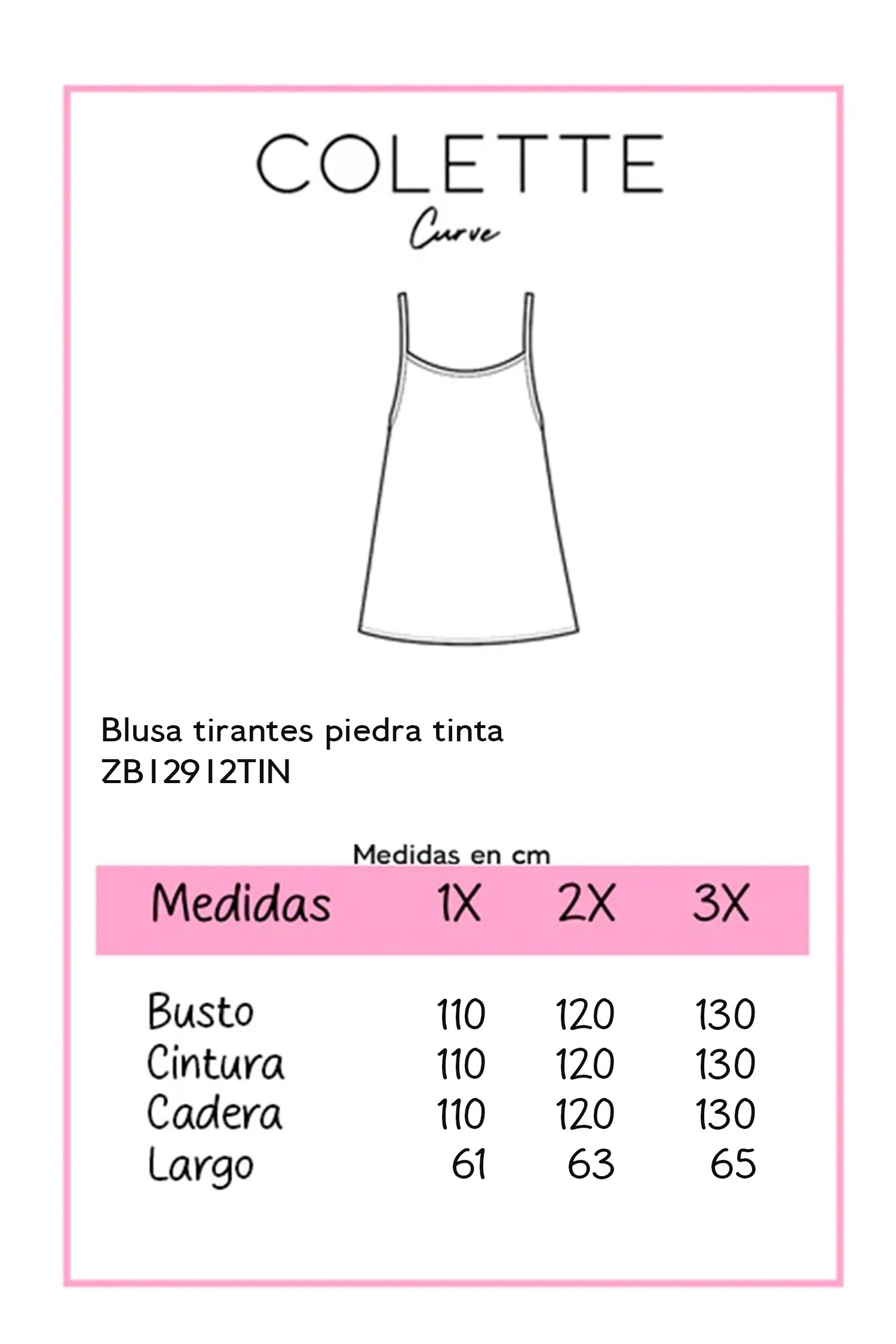 Blusa tirantes piedras tinta