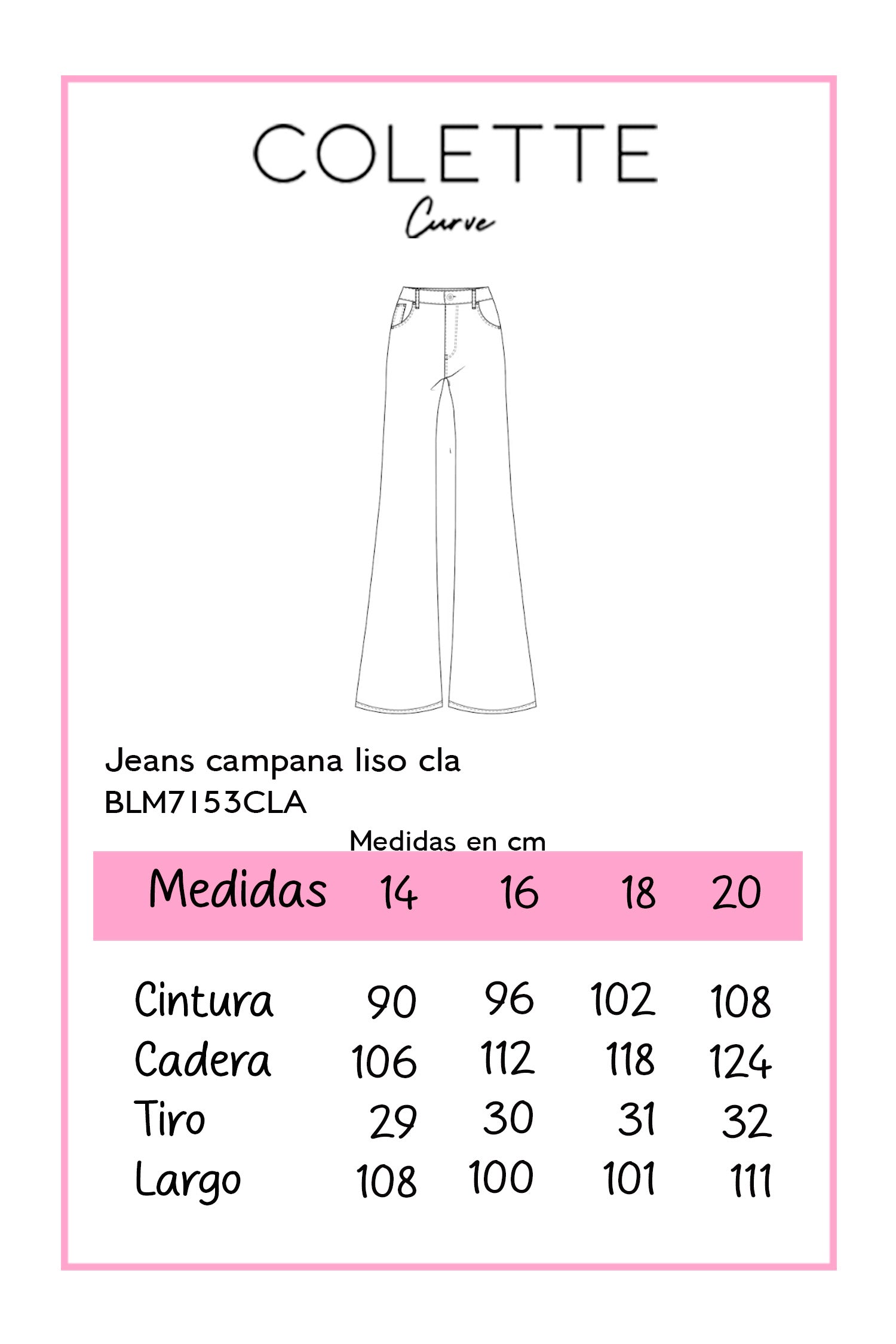 Jeans campana liso cla