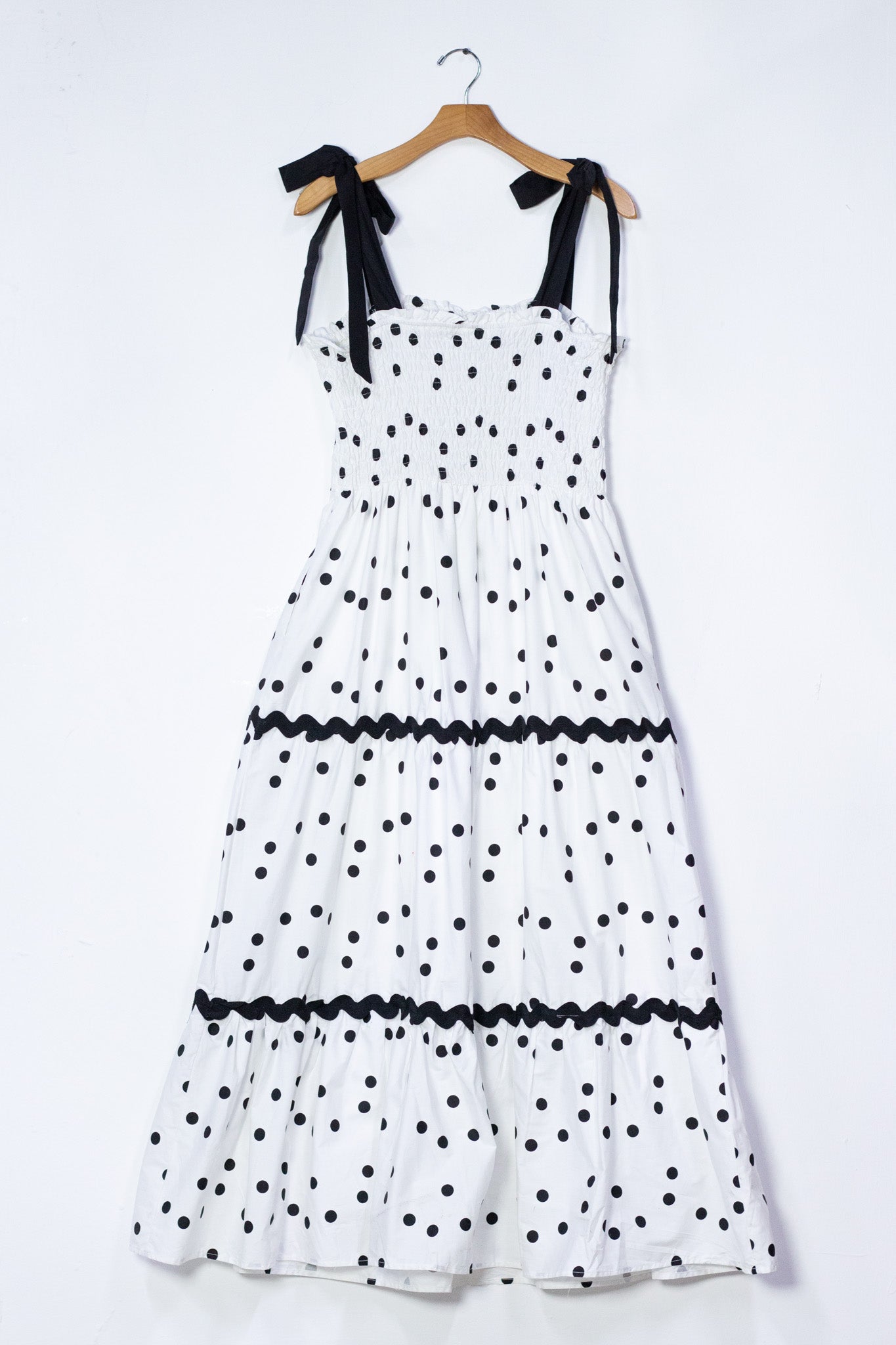 Maxi vestido polka blanco