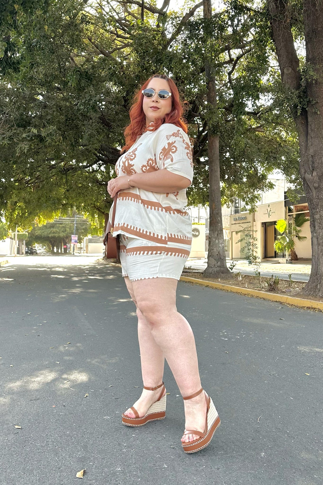Set short lino estampado