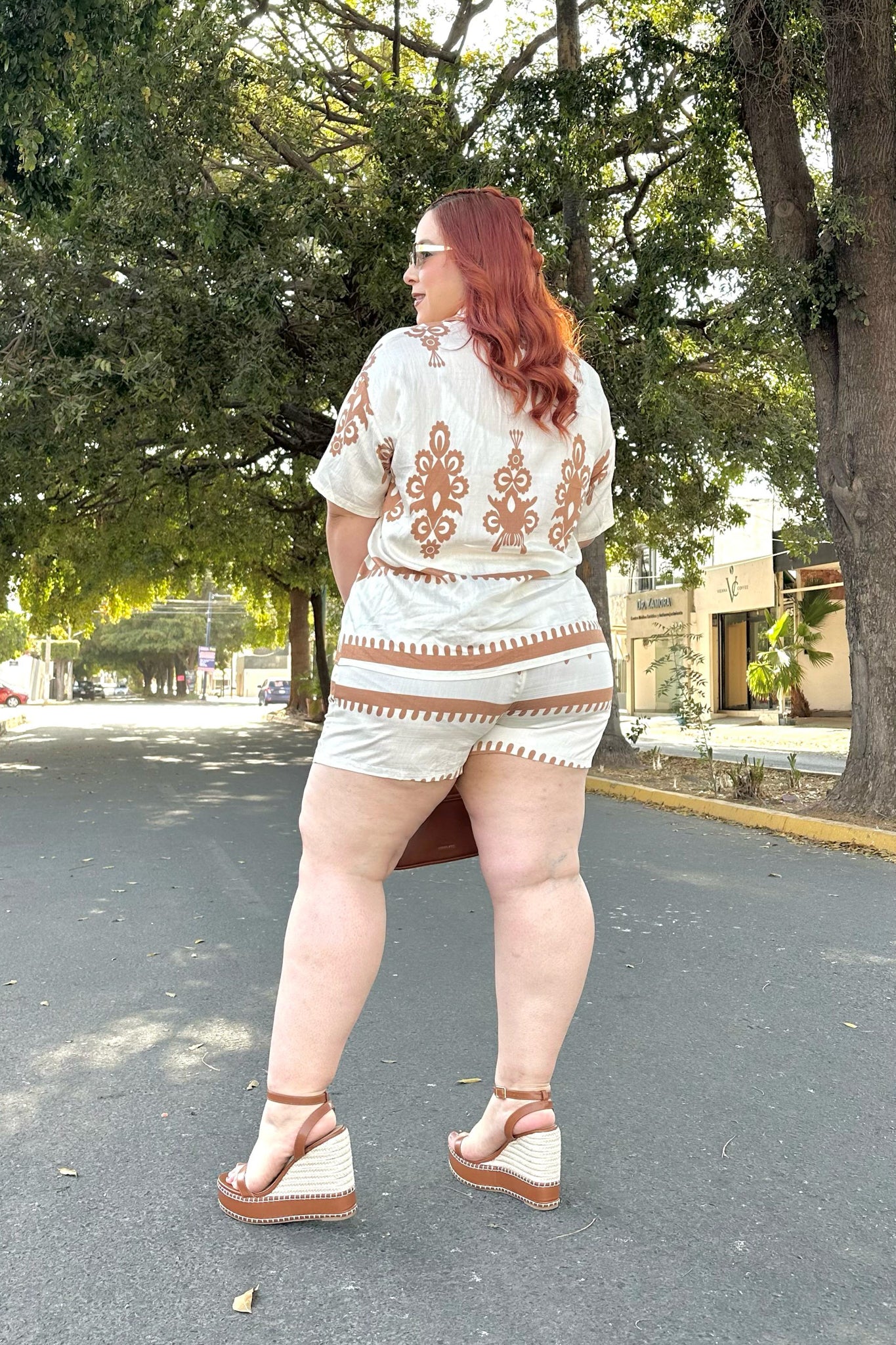 Set short lino estampado