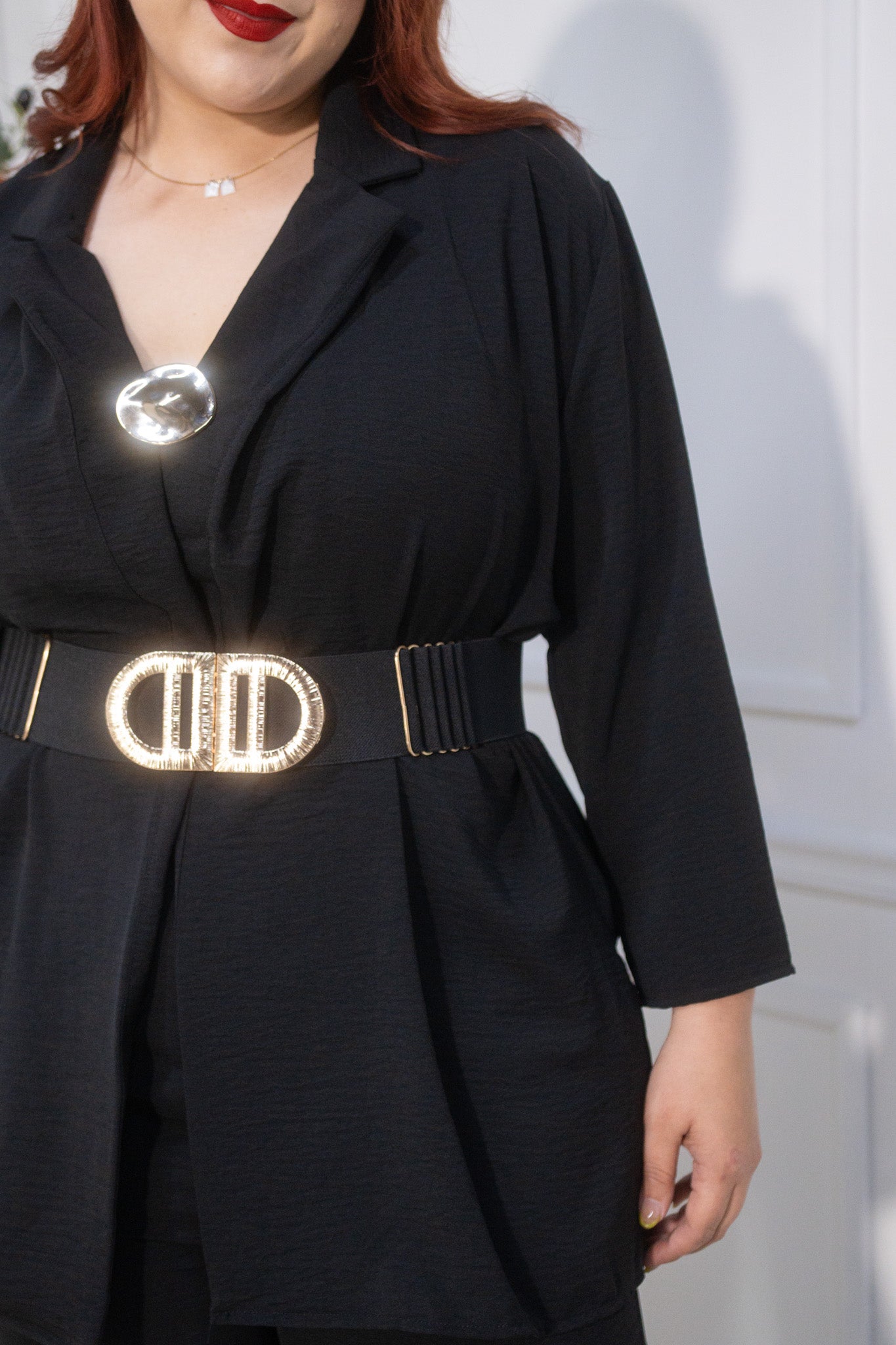 Set pantalon c/jacket detalle boton negro