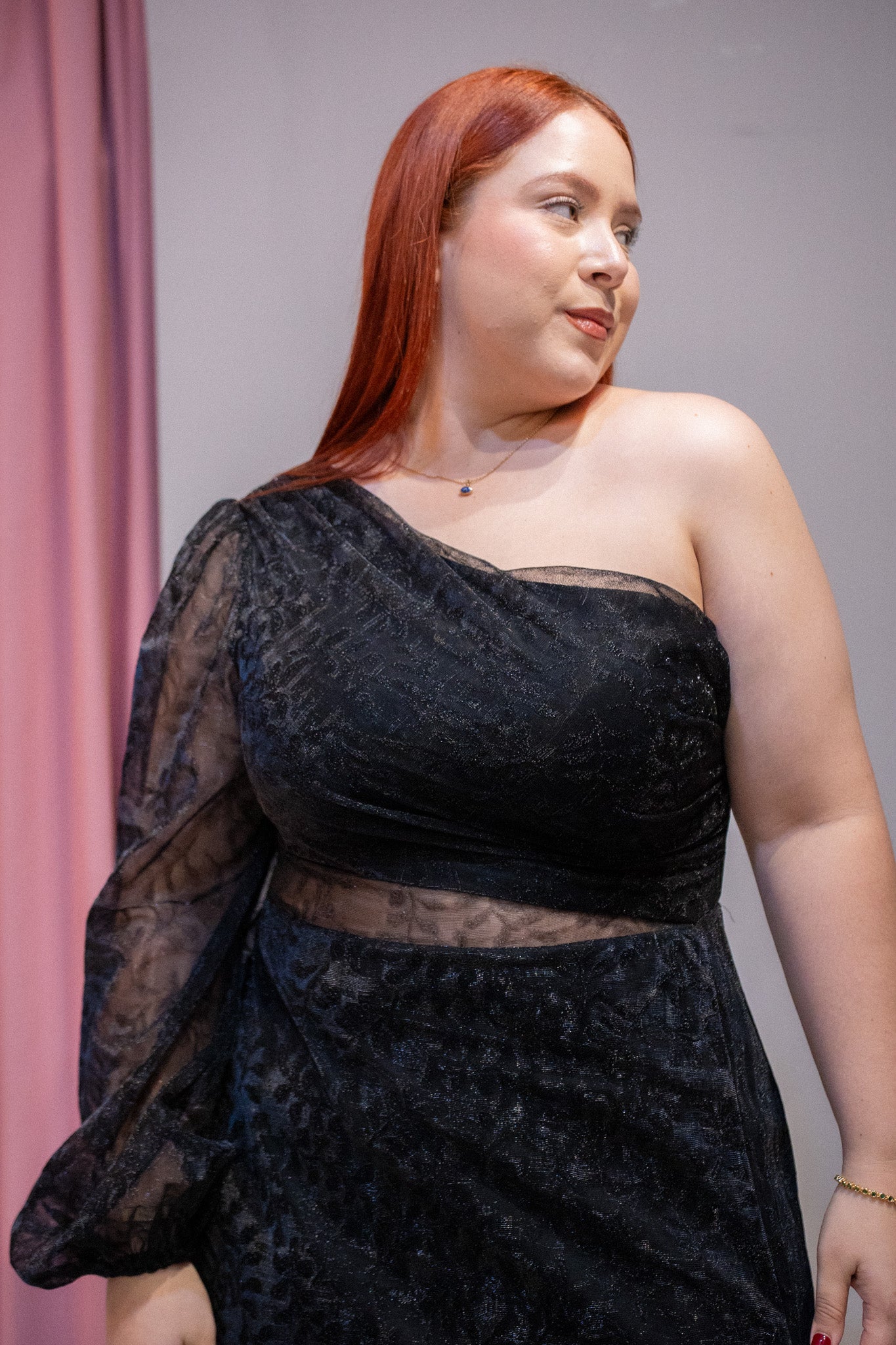 vestido fiesta 1 manga