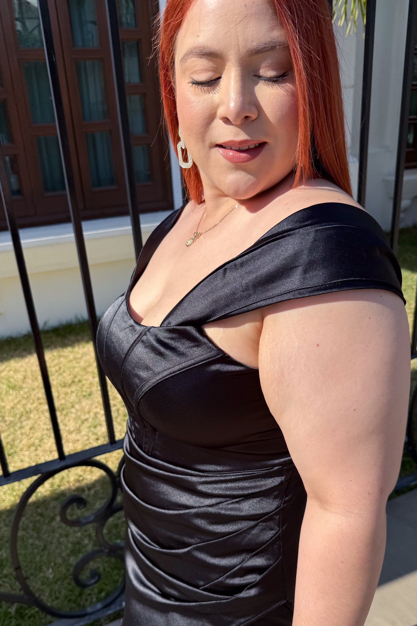 Vestido largo satin c/corset