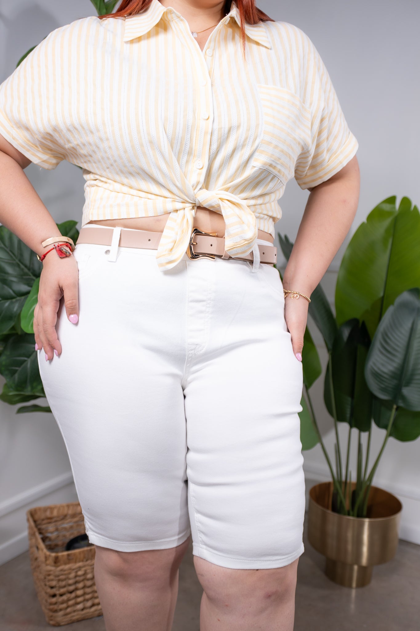 Bermudas liso denim blanco