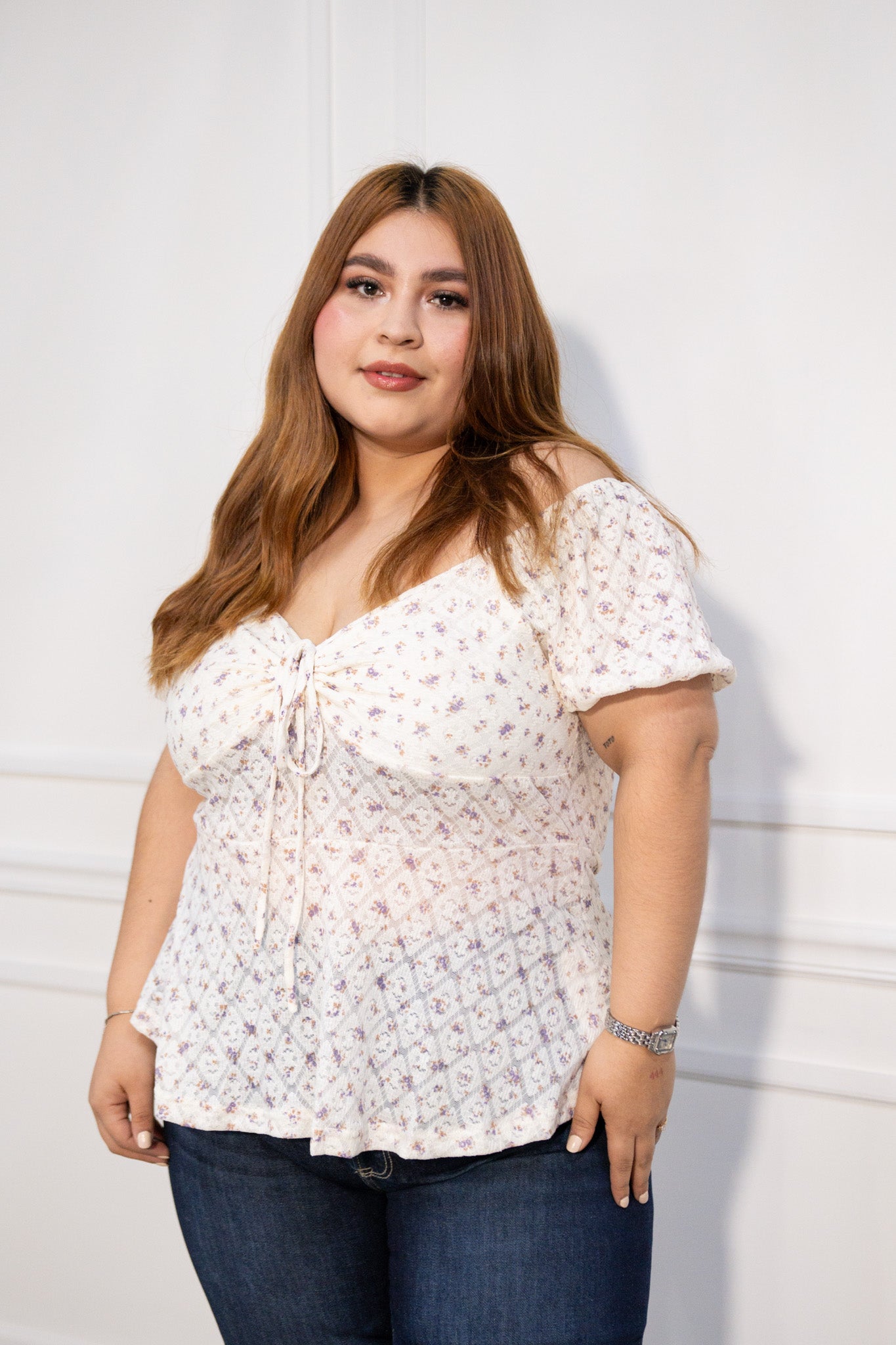 blusa c/peplum flores bei