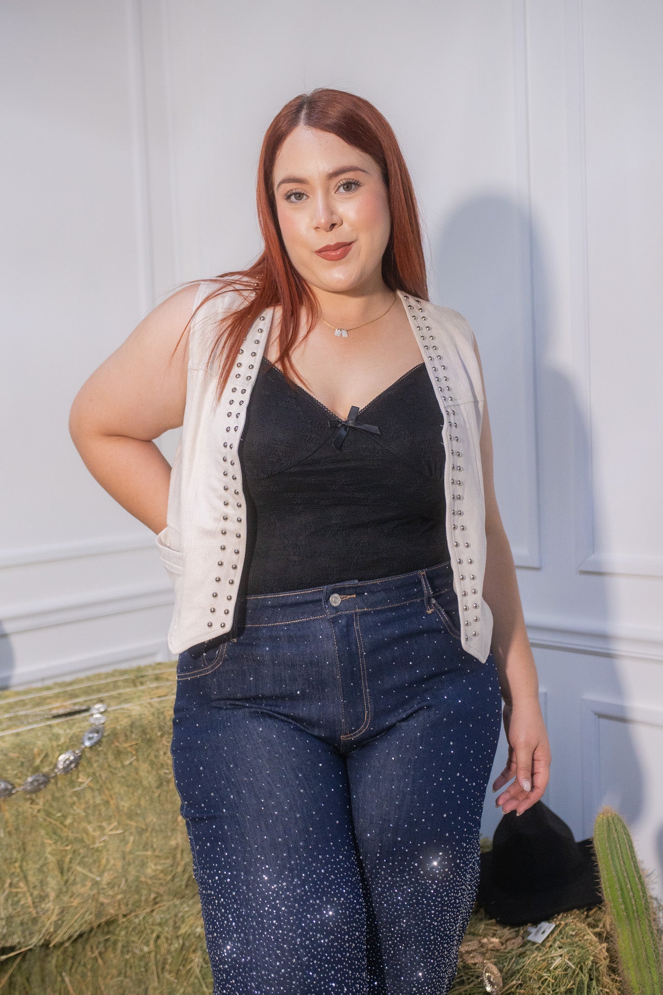 Blusa tirantes detalle moño negro