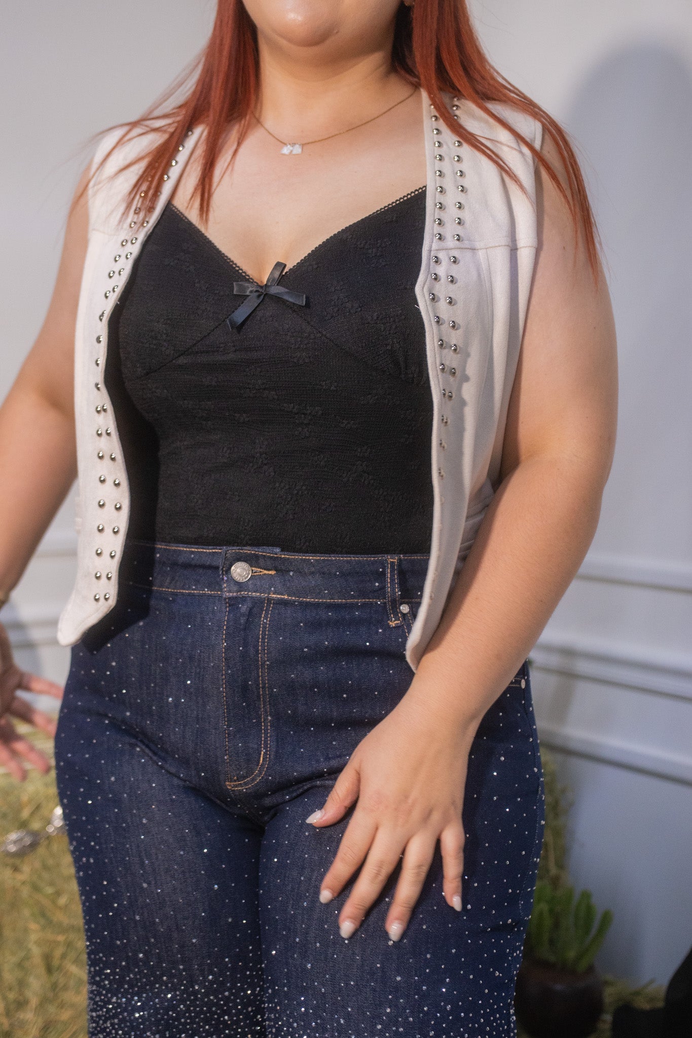 Blusa tirantes detalle moño negro