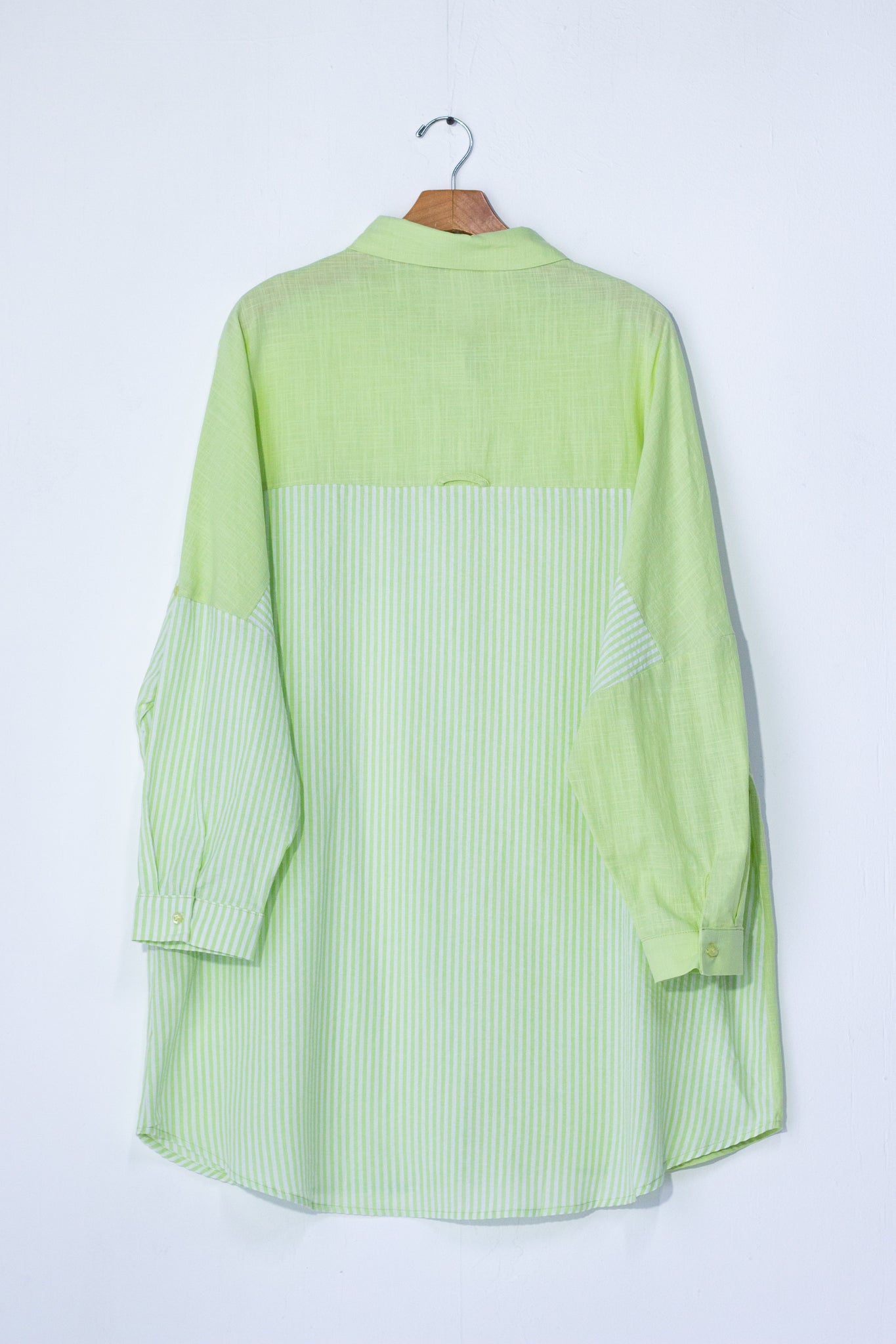 Bluson Camisera en rayas Beige y verde