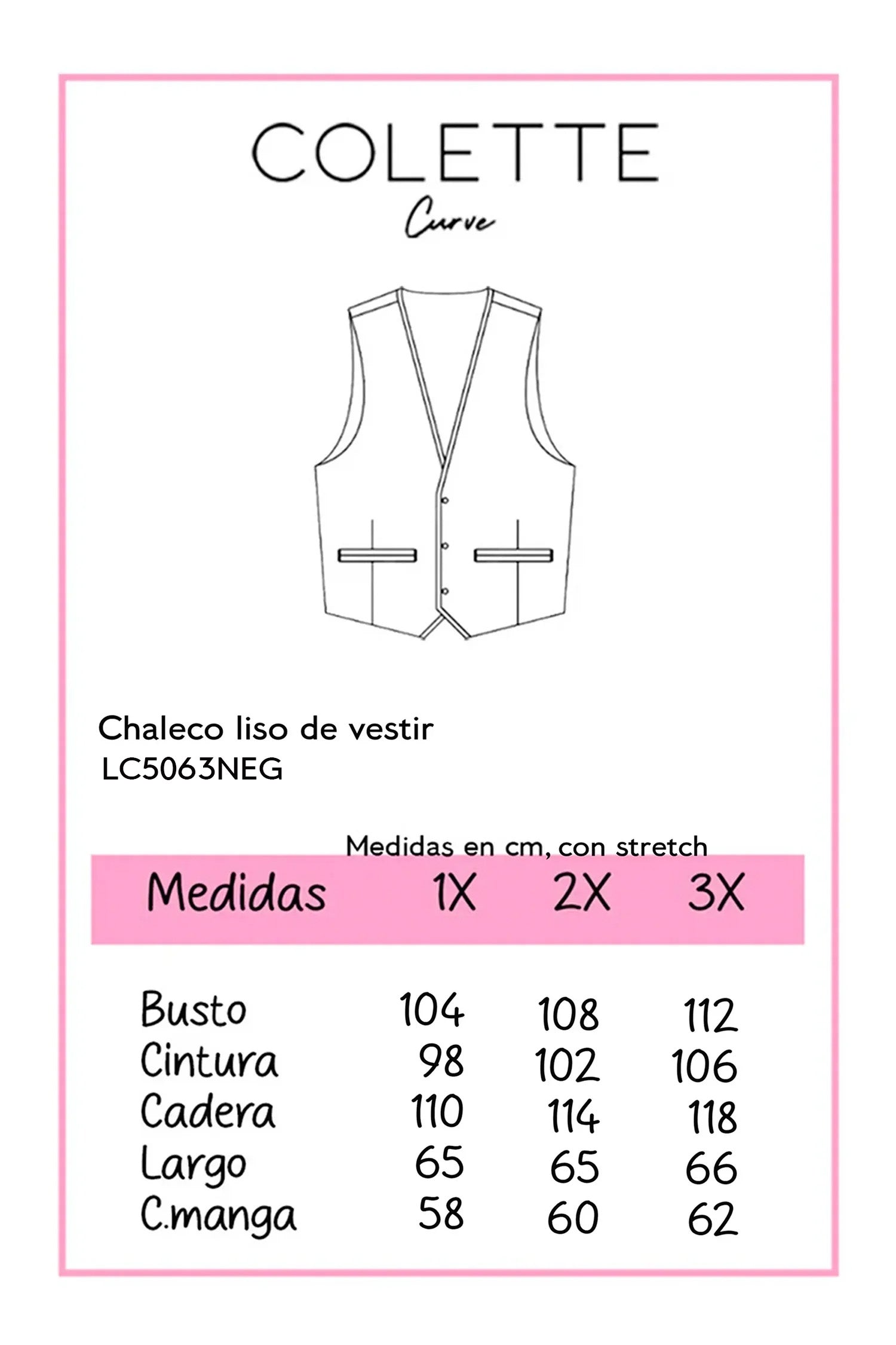 Chaleco liso con botones neg