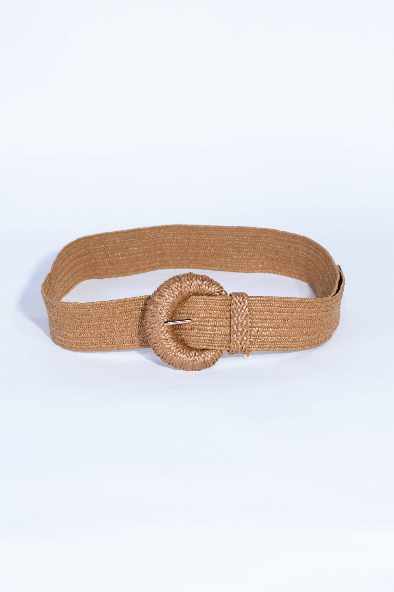 Cinto paja hebilla redonda