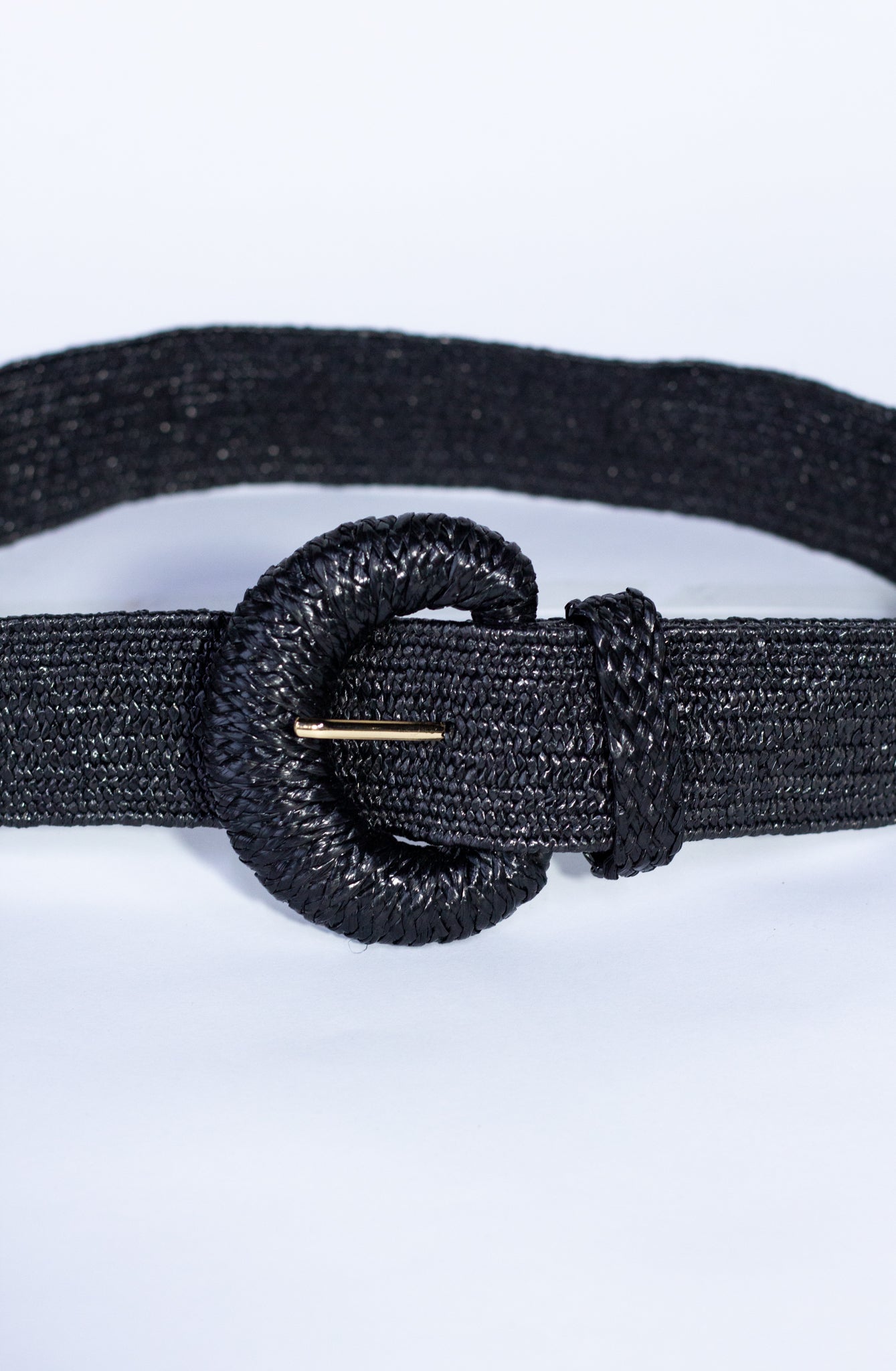 Cinto paja hebilla redonda