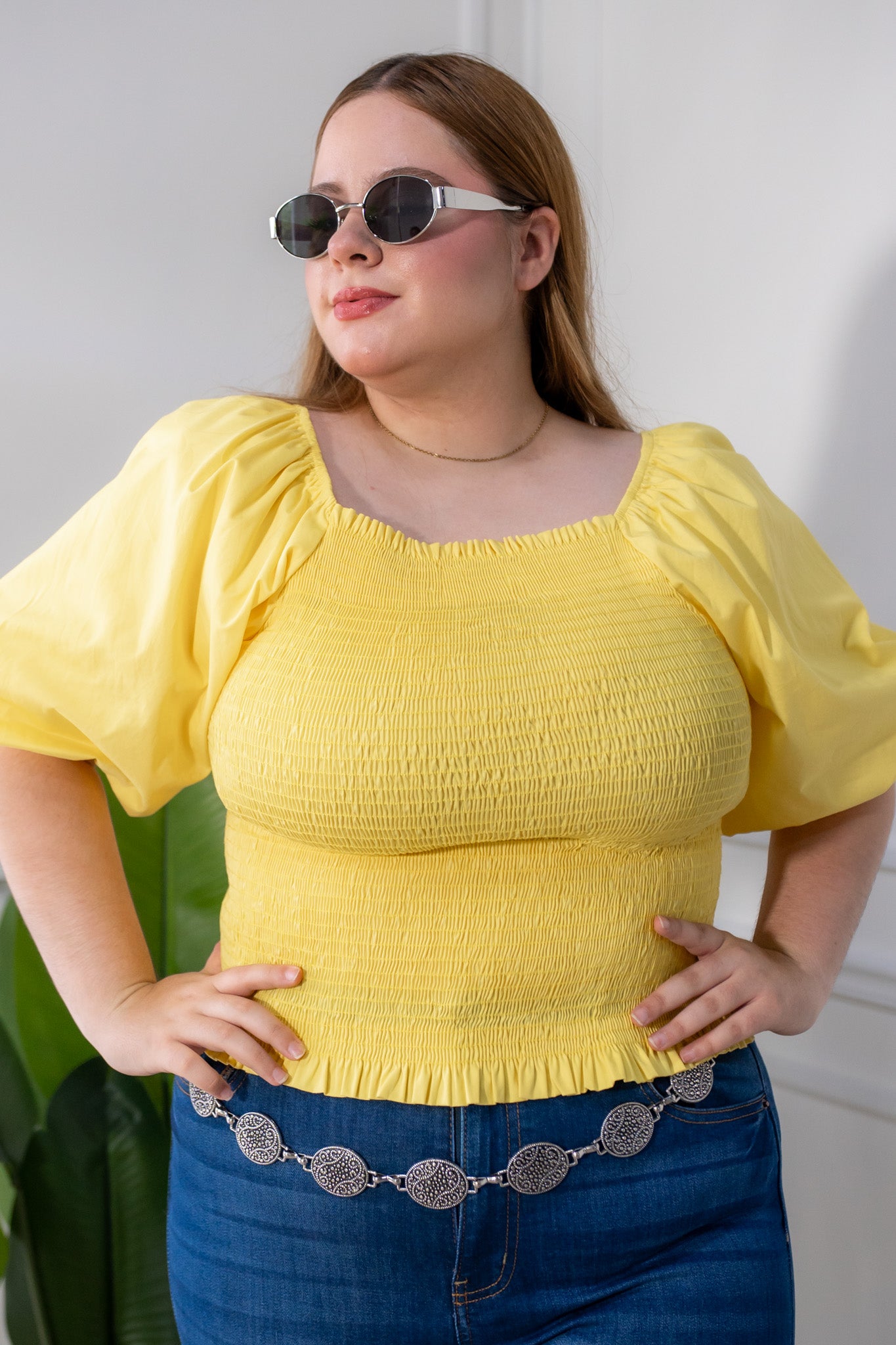 Cinto cadena círculos textura dorado y plata