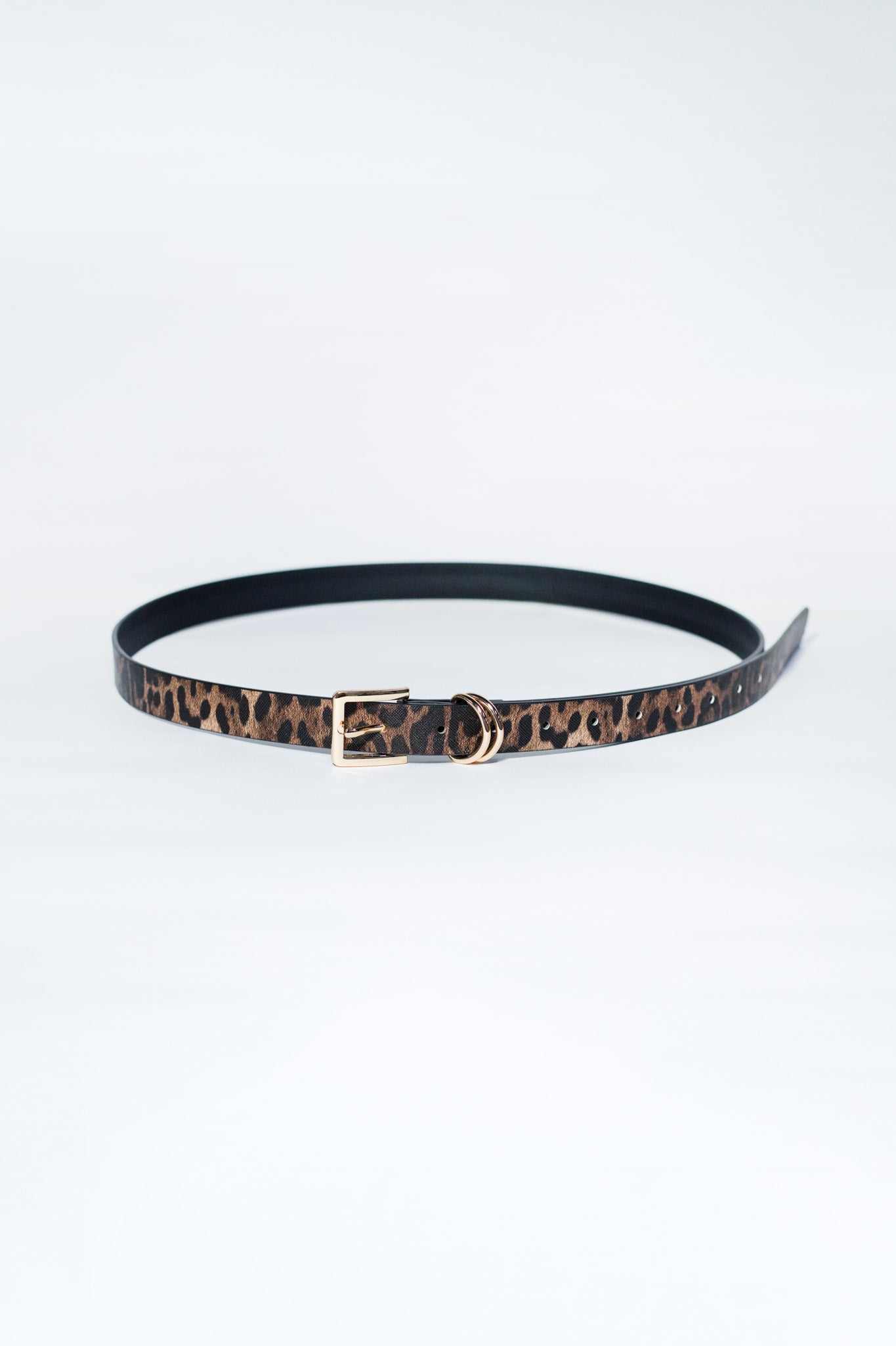 Cinto delgado hebilla cuadrada print