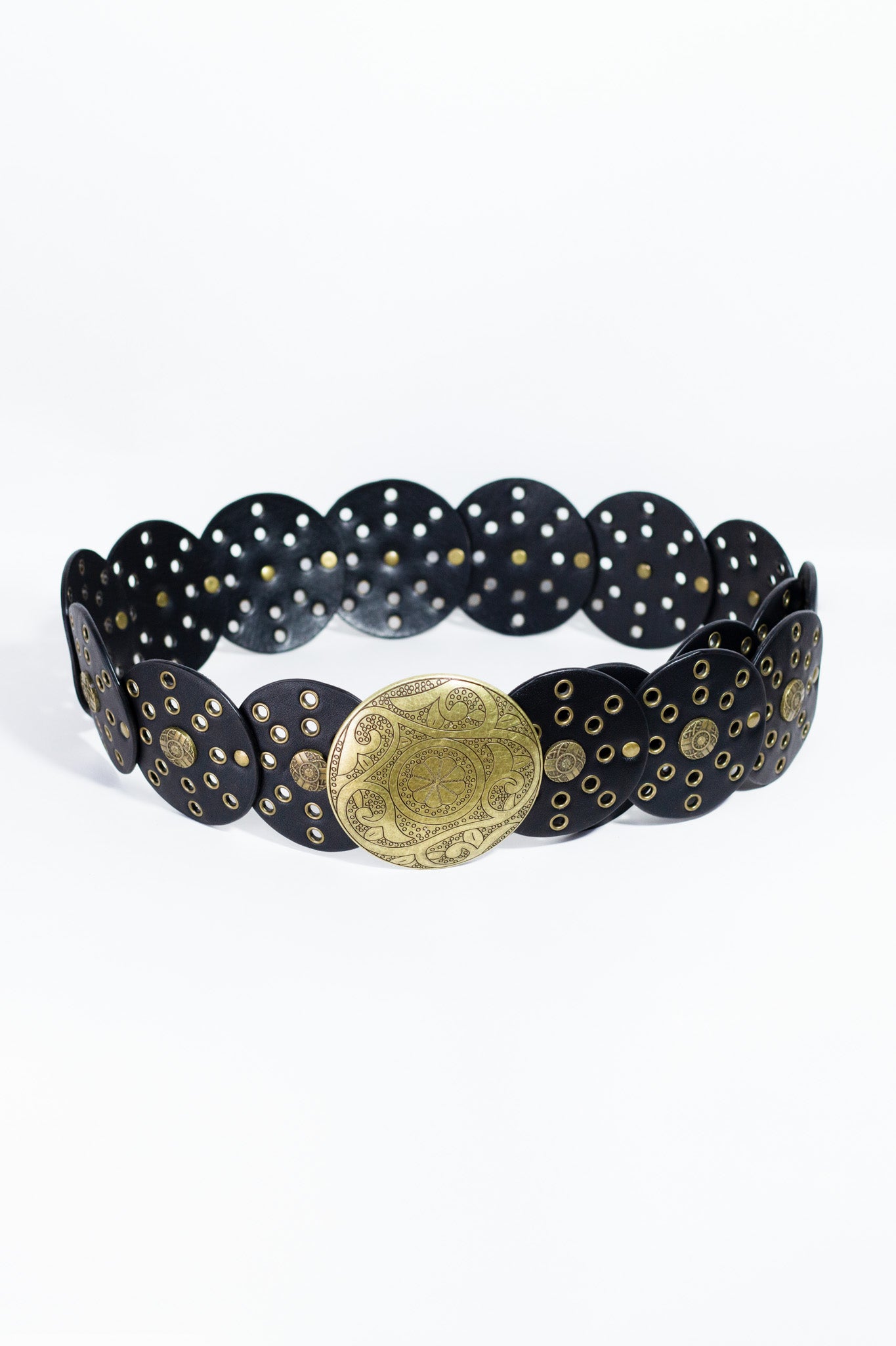 Cinto círculos hebilla redonda