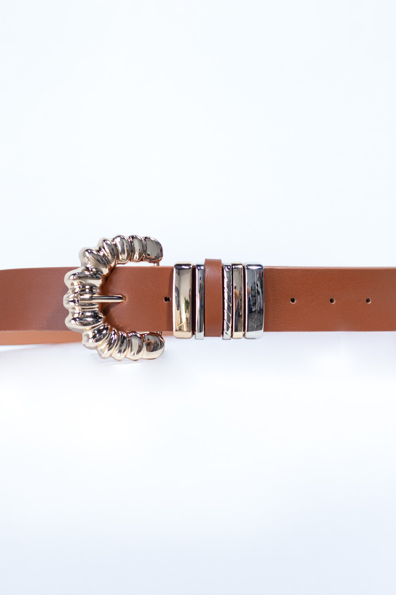 Cinto pantalón hebilla corrugada negra