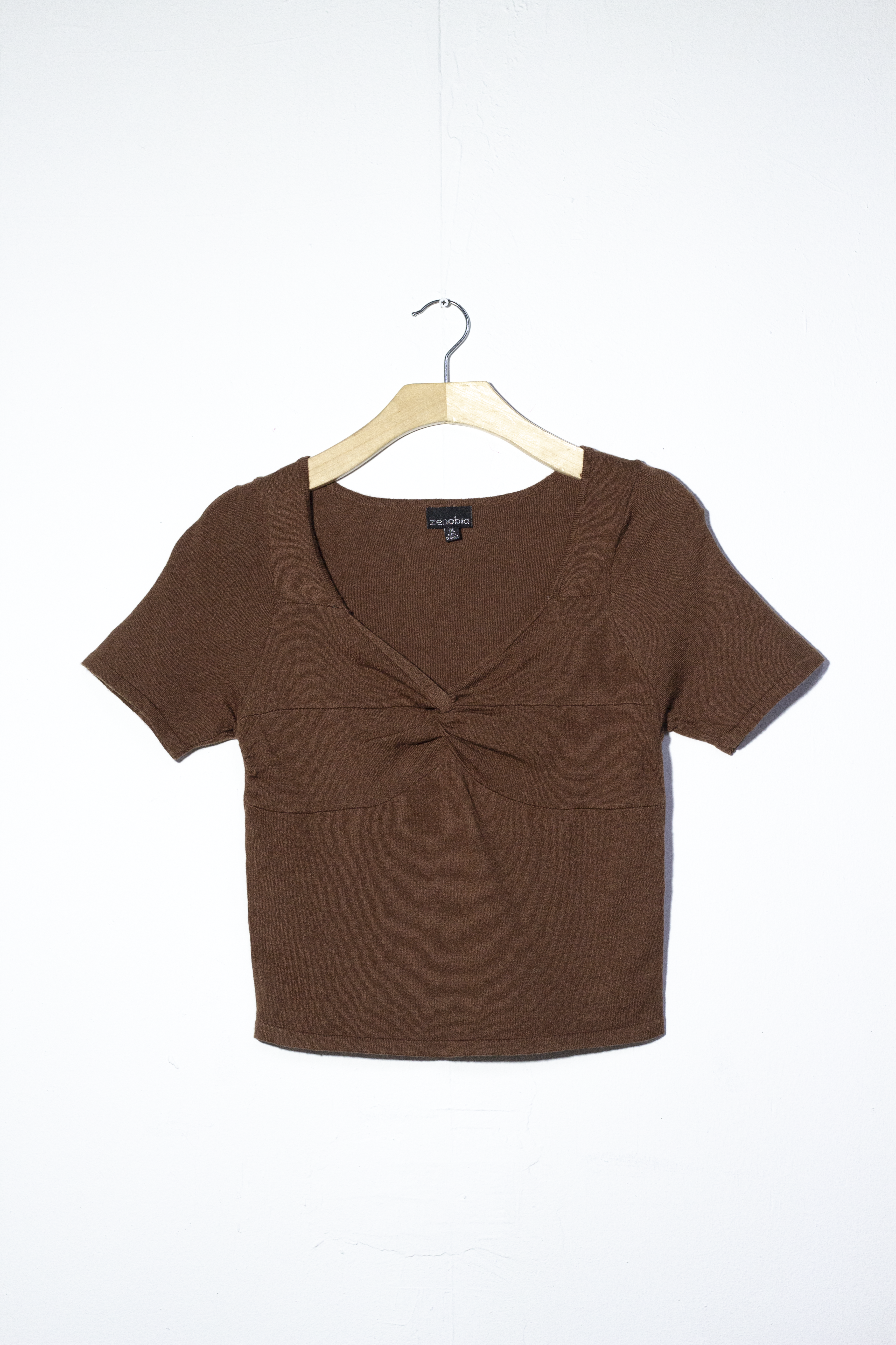 blusa corta cruzada CAFE