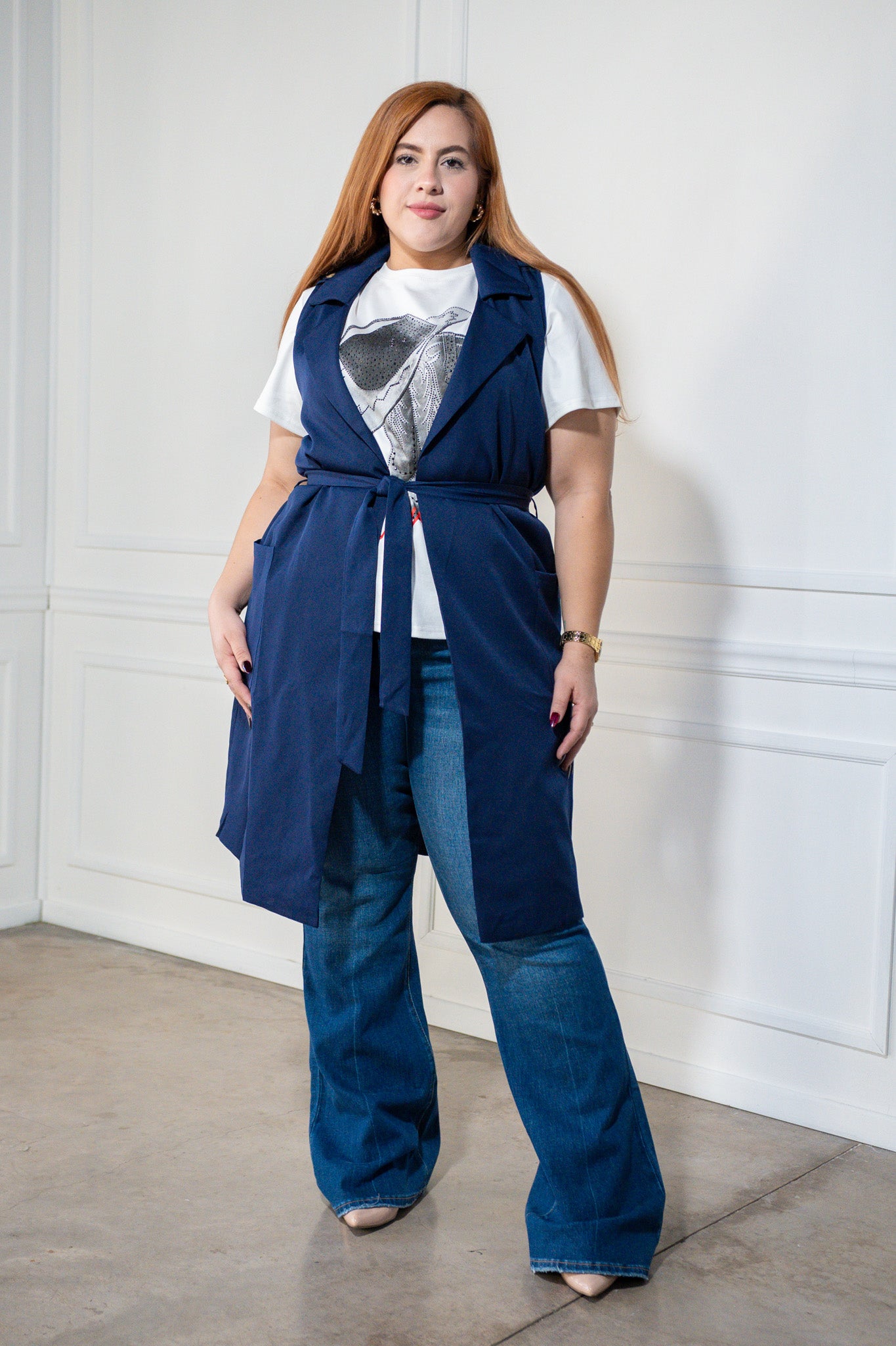 Gabardina s/ mang con lazo azul