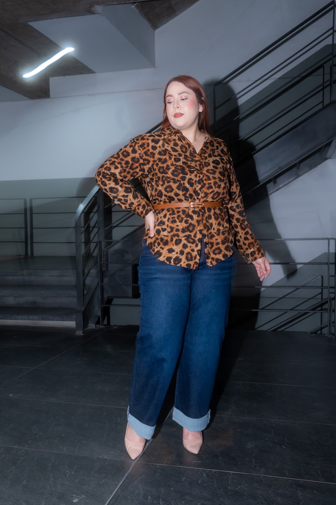 Jeans recto crop c/dobles osc