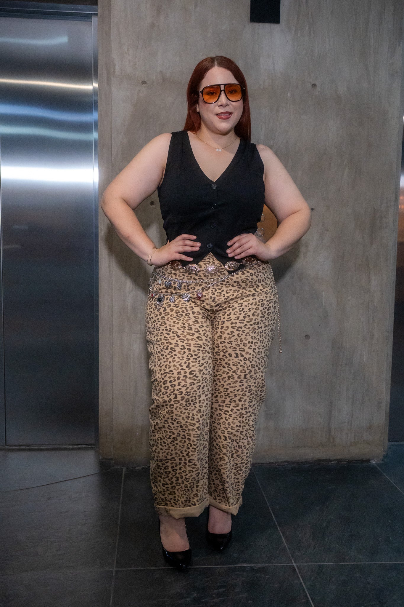 Jeans barrel leopardo