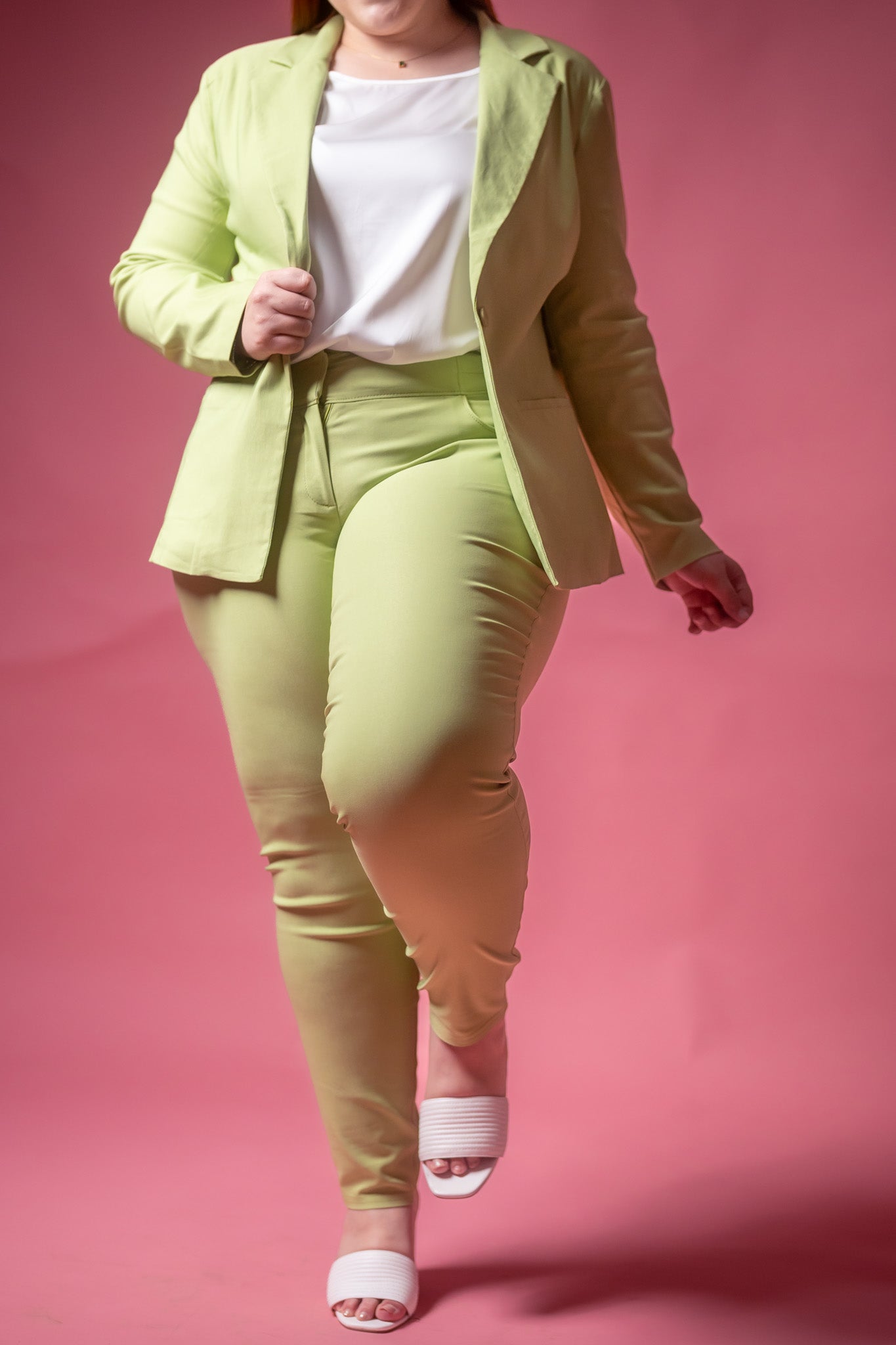 Pantalon de vestir skinny verde