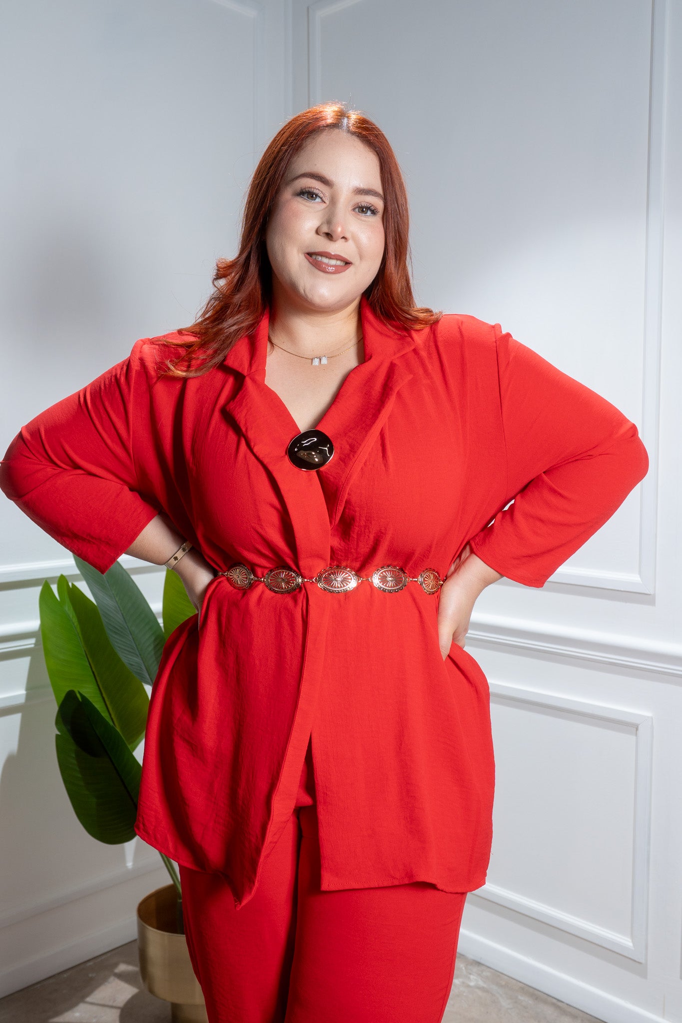 Set pantalon c/jacket detalle boton