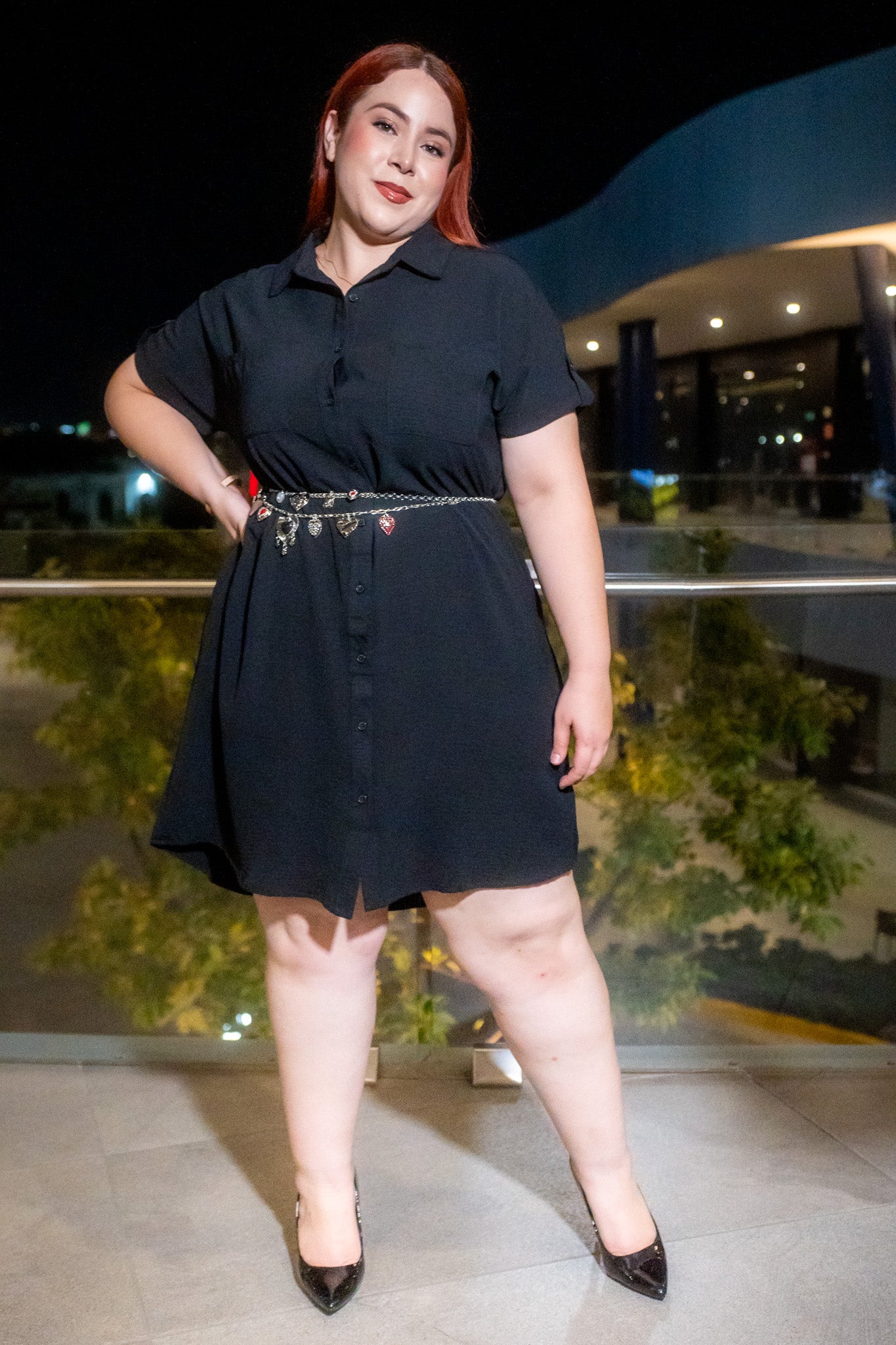 Vestido corto camisero neg