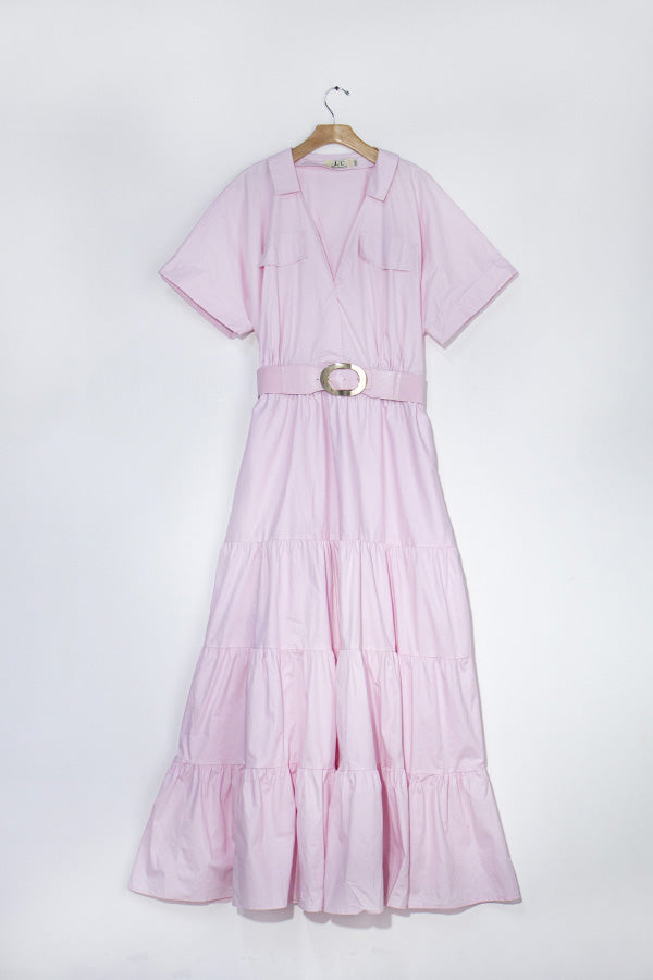 Maxi Vestido Popelina Rosa
